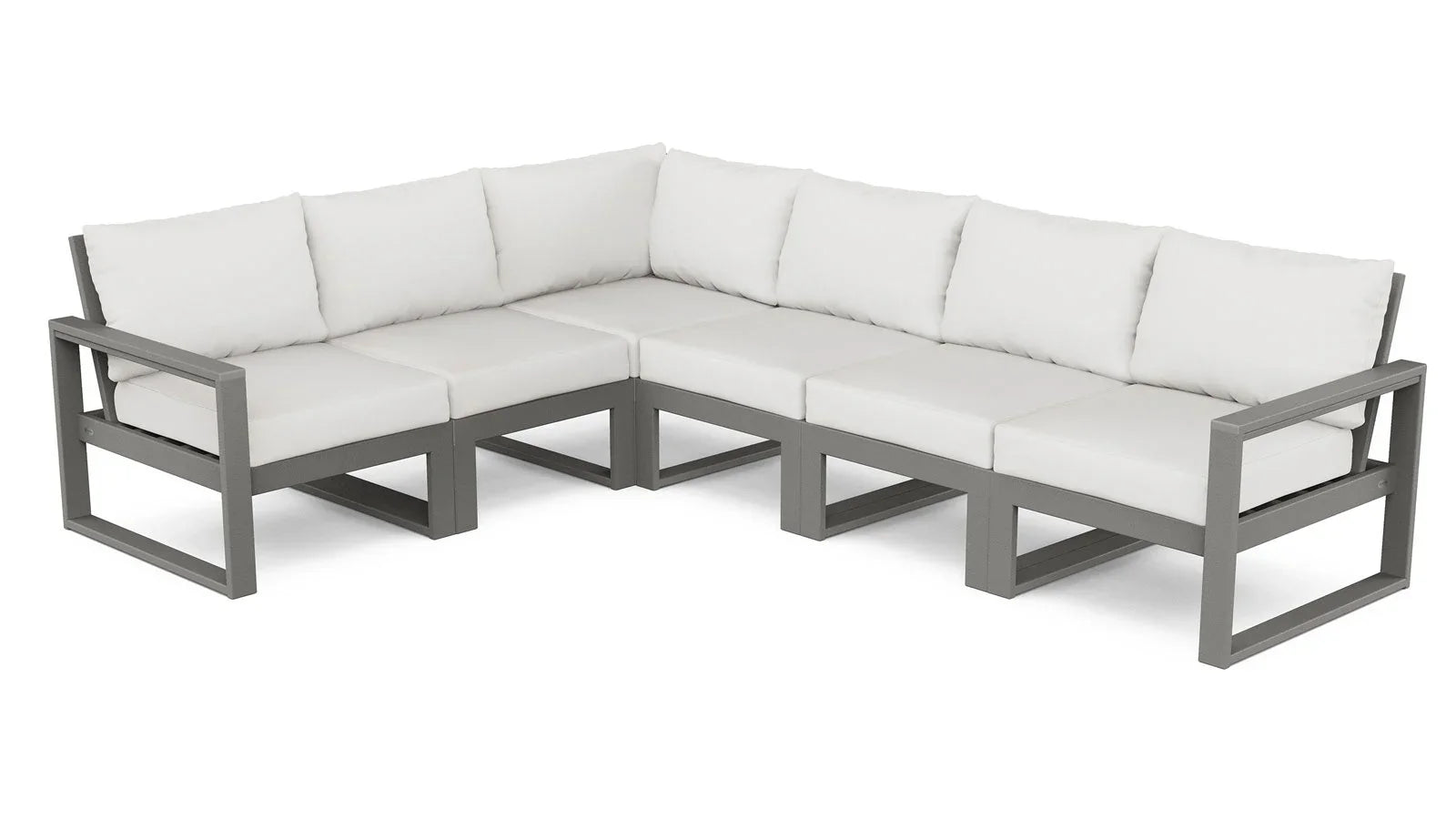 EDGE 6-Piece Modular Deep Seating Sectional Set - Seats 6 PWS523-2 by POLYWOOD