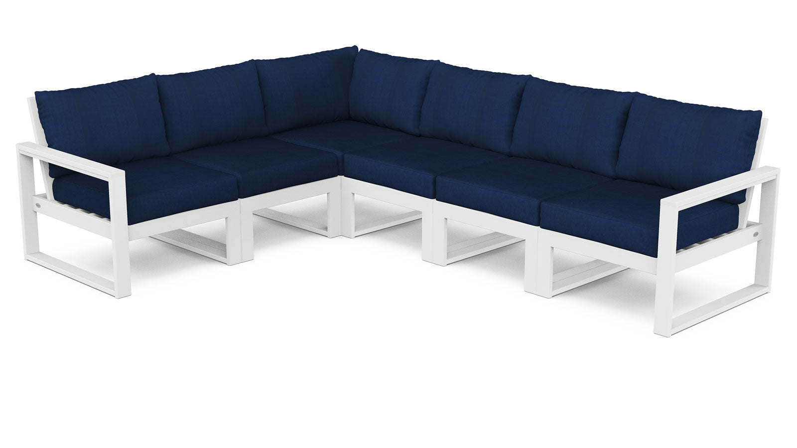 EDGE 6-Piece Modular Deep Seating Sectional Set - Seats 6 PWS523-2 by Polywood