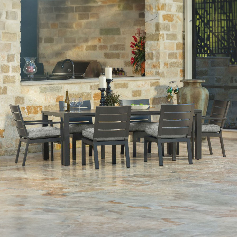 Palermo 85" x 42" Rectangular Dining Table with Umbrella Hole 2