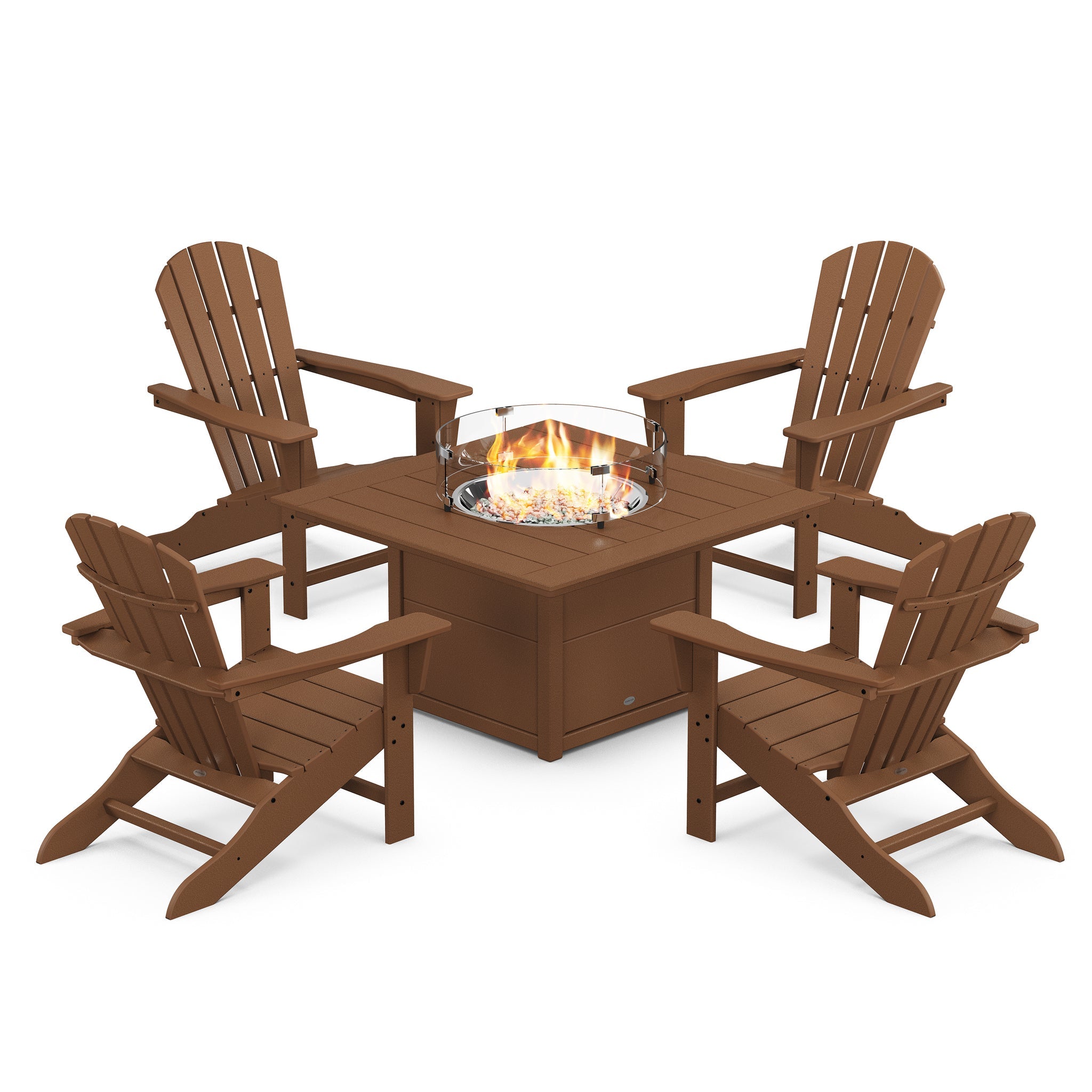 Palm Coast 5-Piece Adirondack Chair Conversation Set with Fire Pit Table 4