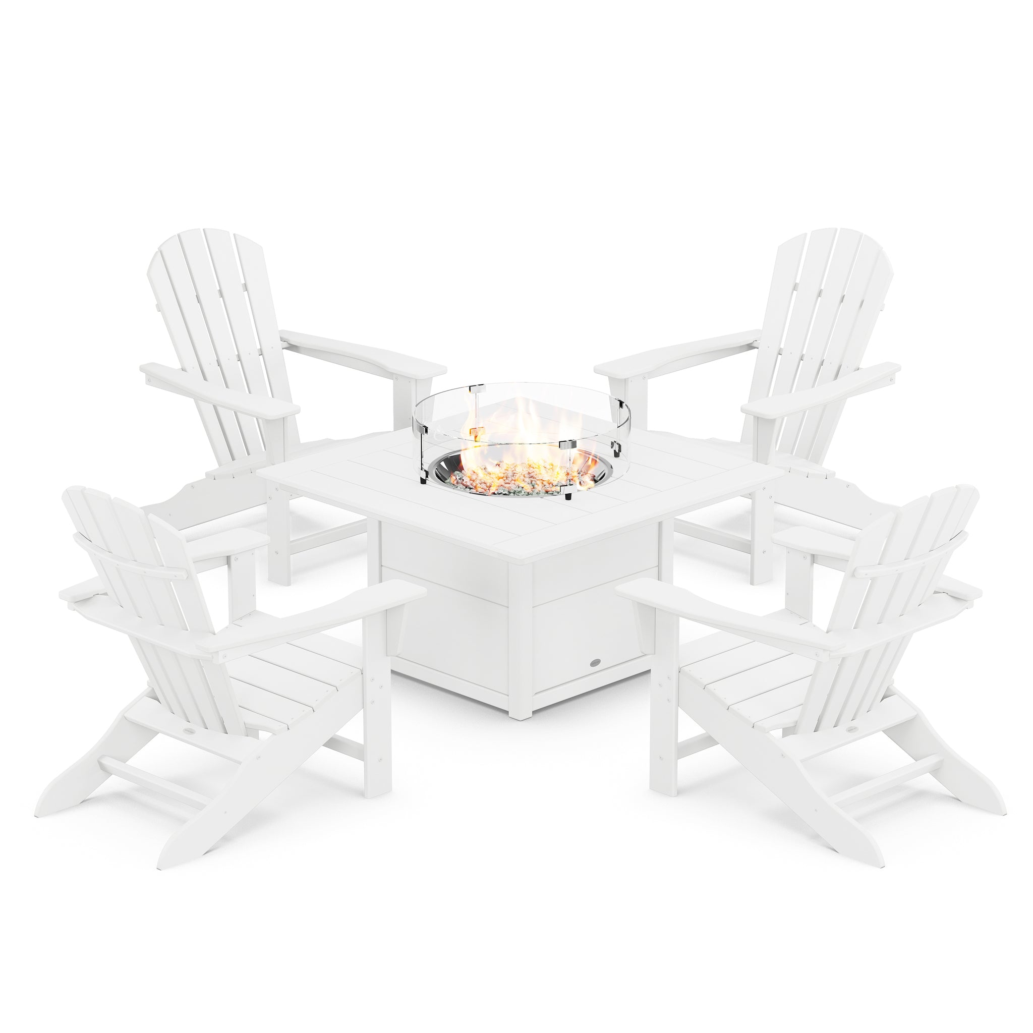 Palm Coast 5-Piece Adirondack Chair Conversation Set with Fire Pit Table 6