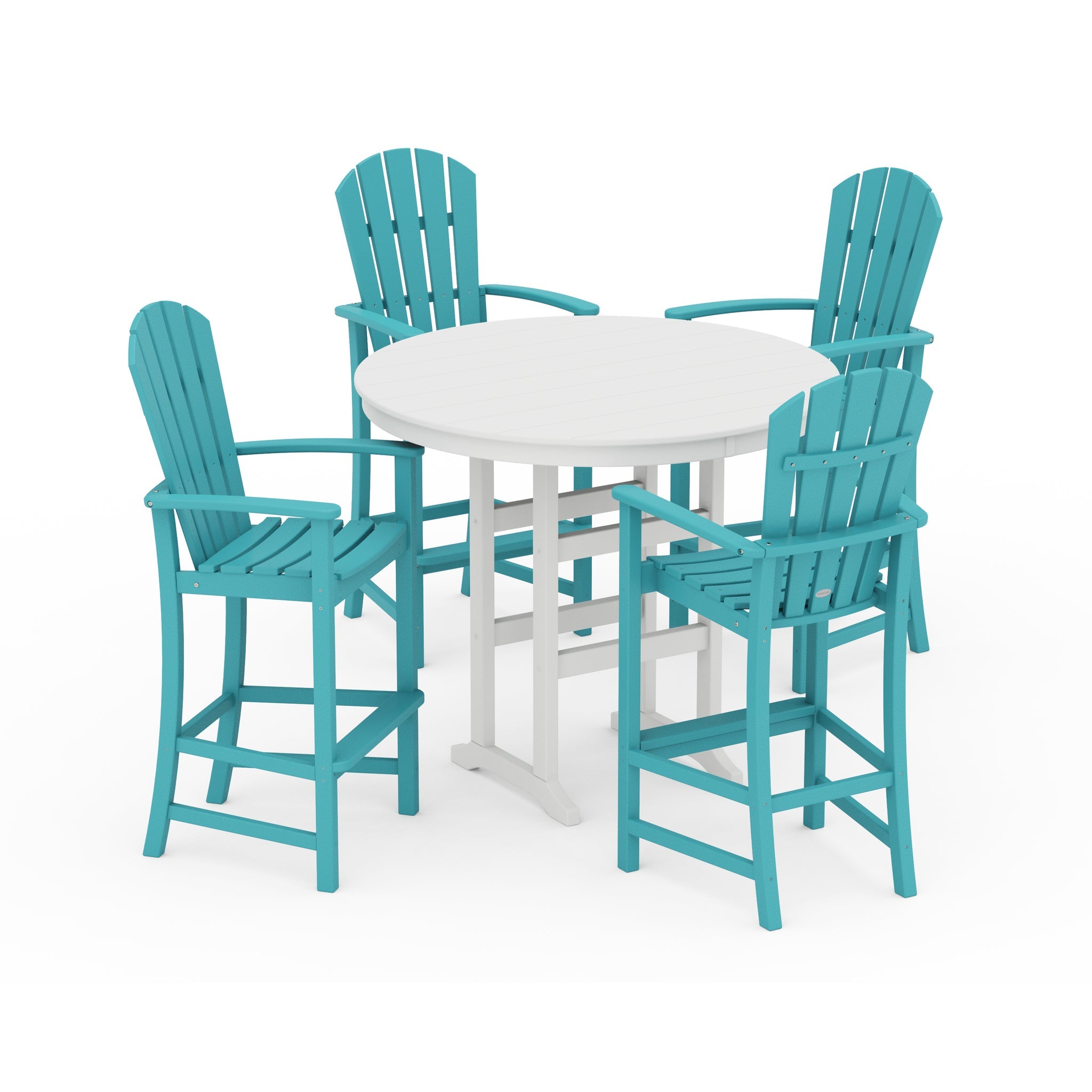 Palm Coast 5-Piece Round Farmhouse Bar Set 7