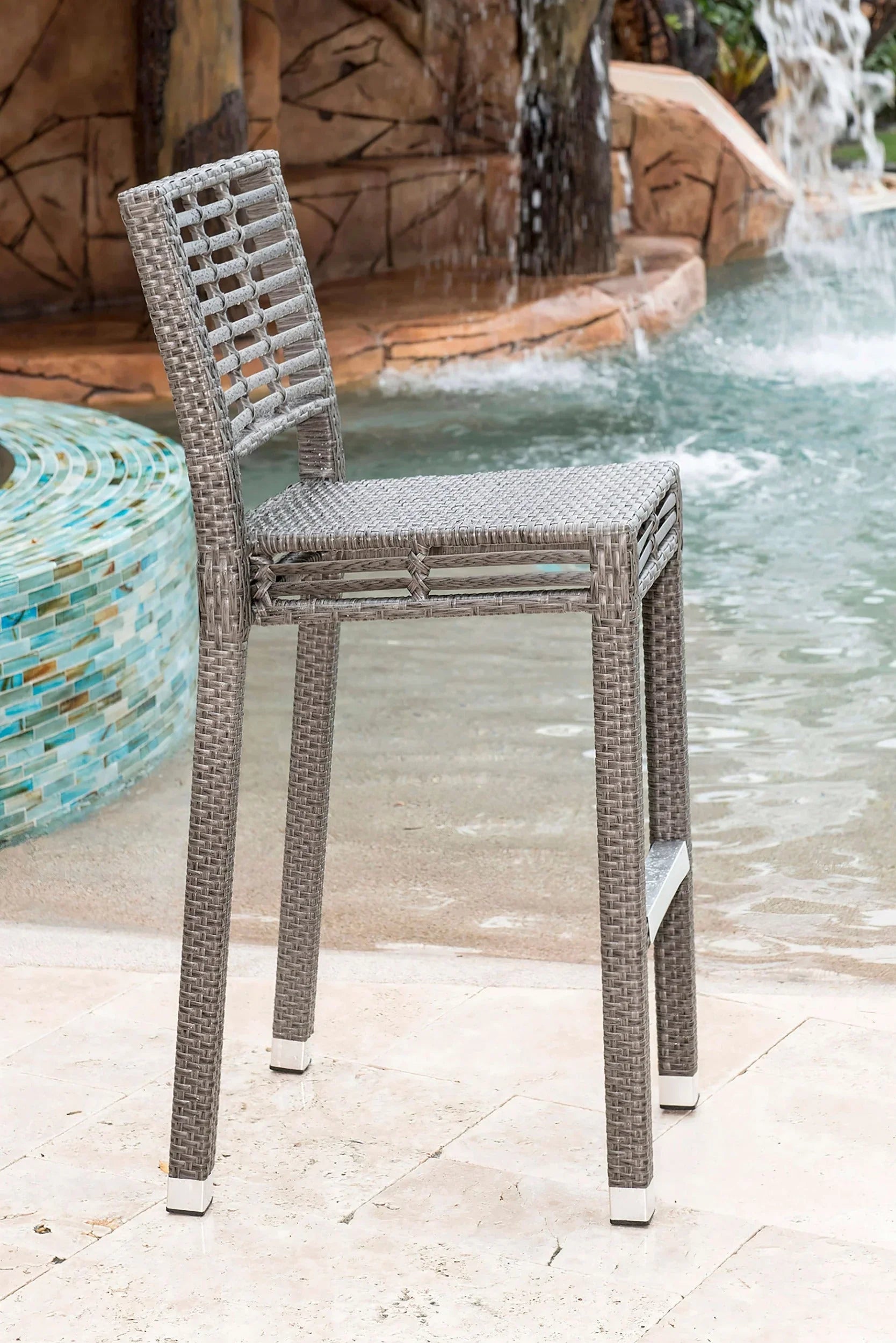 Panama Jack Graphite Stackable Bar Stool