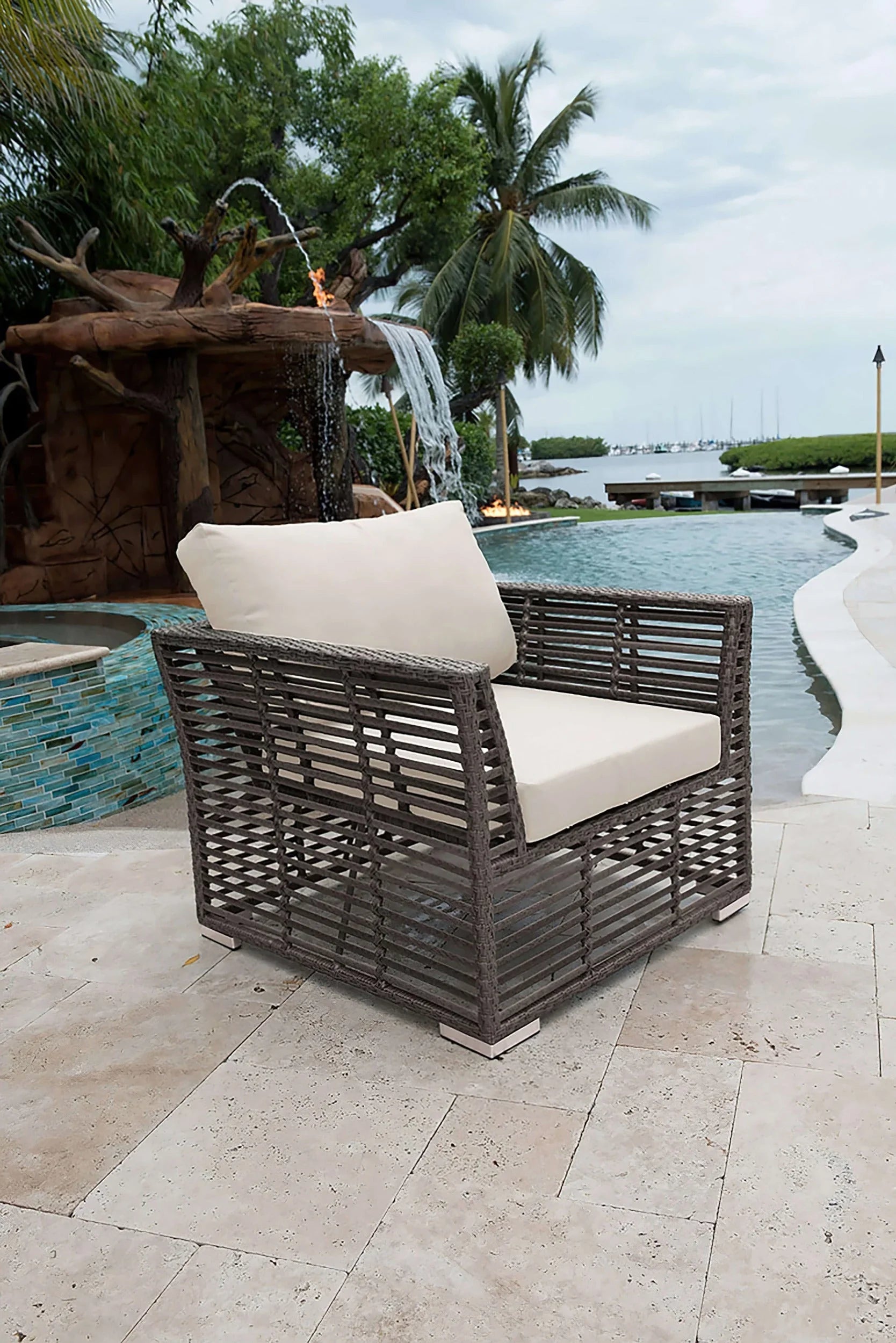 Panama Jack Graphite Cushioned Lounge Chair