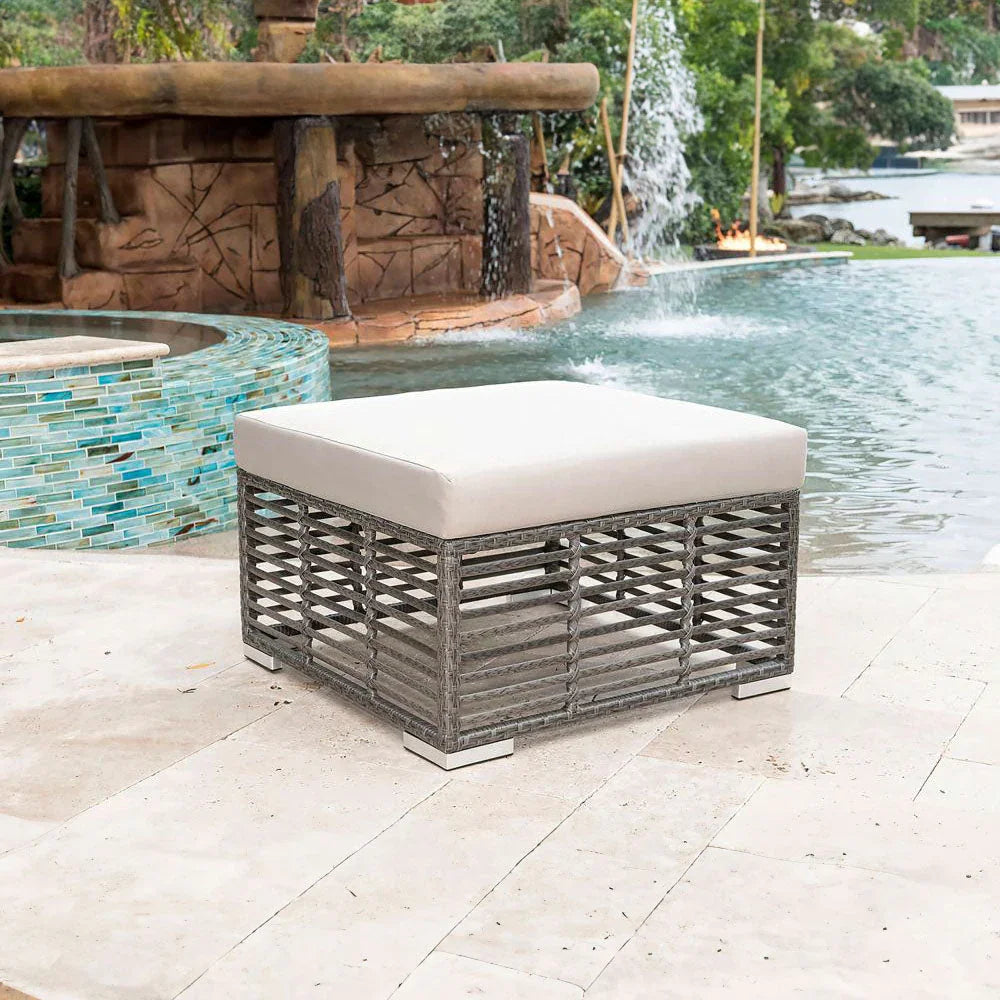 Panama Jack Graphite Cushioned Ottoman