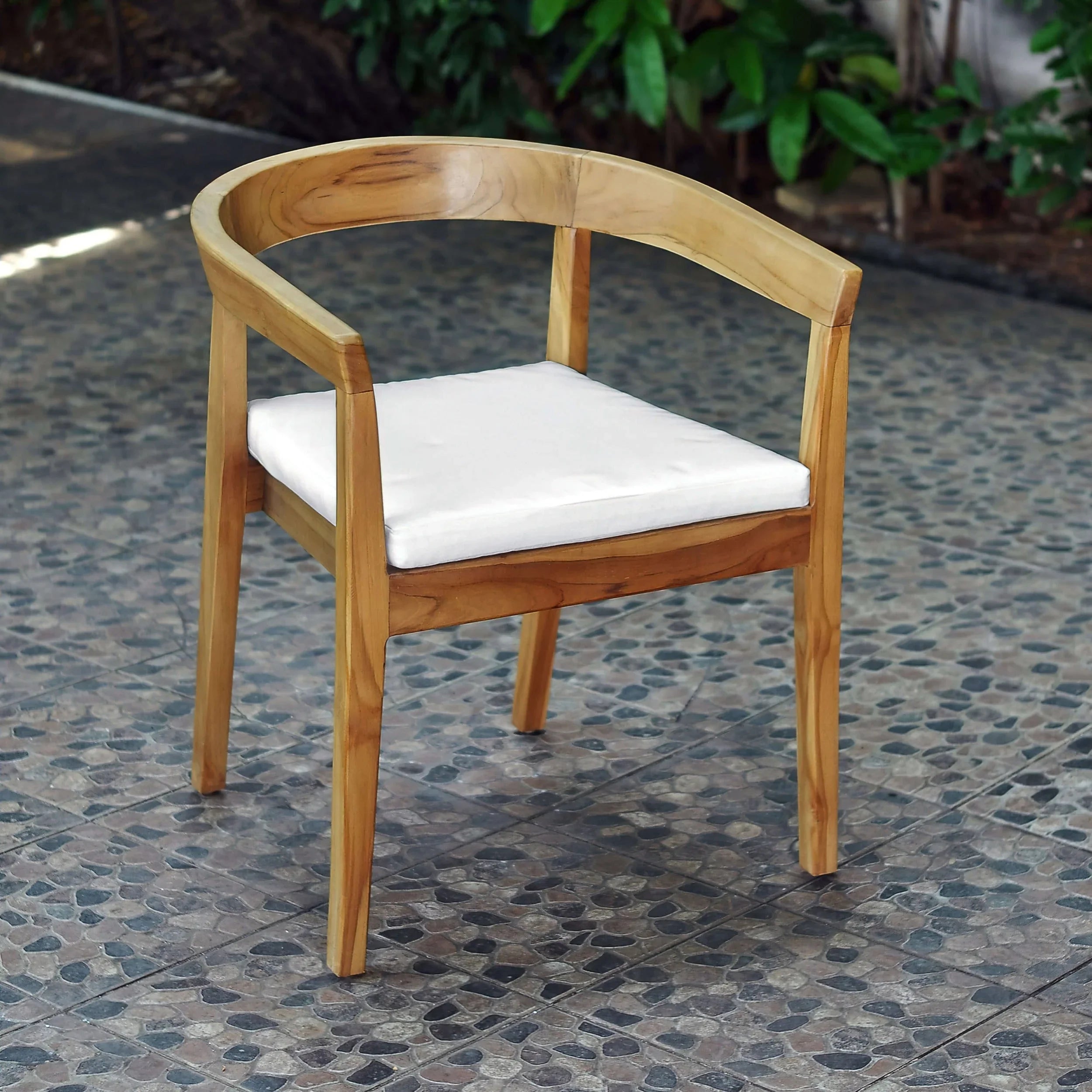 Panama Jack Bali Teak Cushioned Dining Arm Chair Set of 2