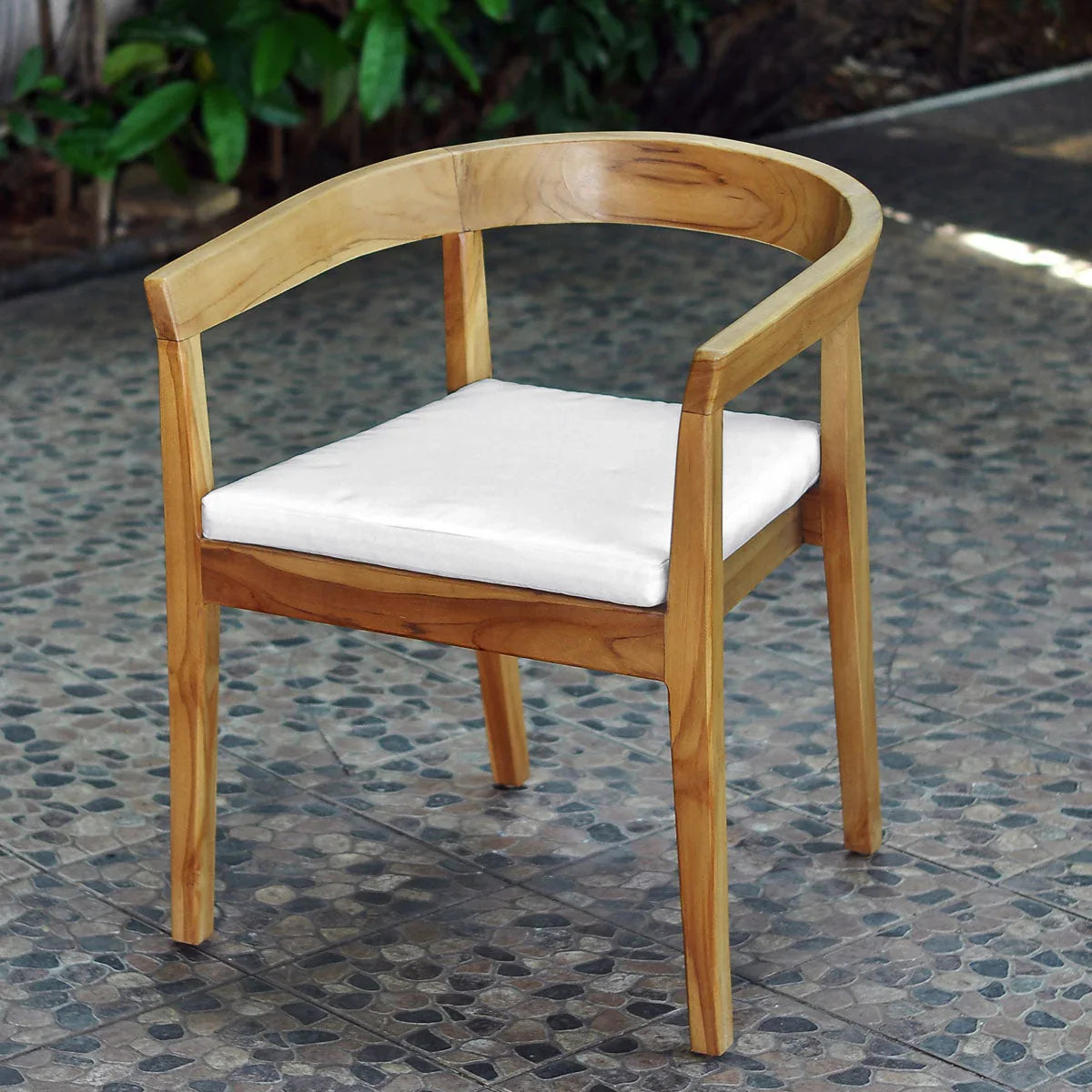 Panama Jack Bali Teak Cushioned Dining Arm Chair (Set of 2)