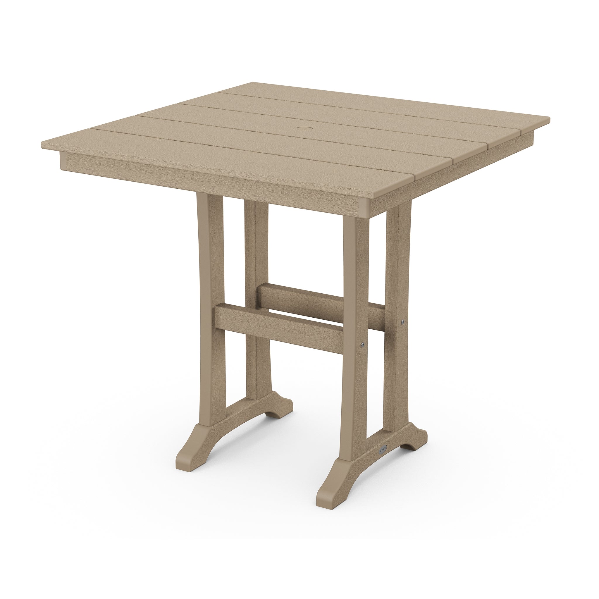 POLYWOOD Farmhouse Trestle 37" Square Counter Table 9