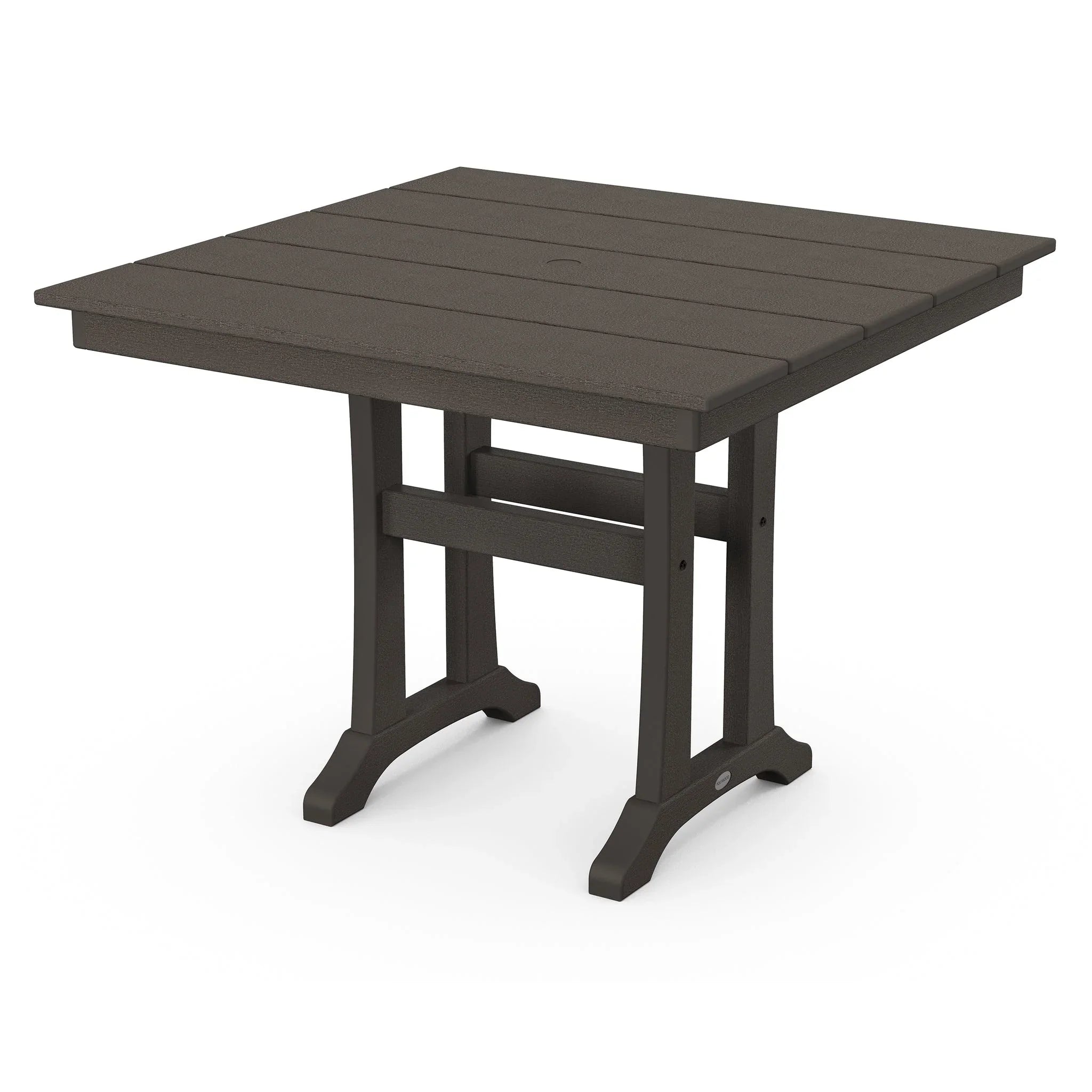 POLYWOOD Farmhouse Trestle 37" Square Dining Table 8