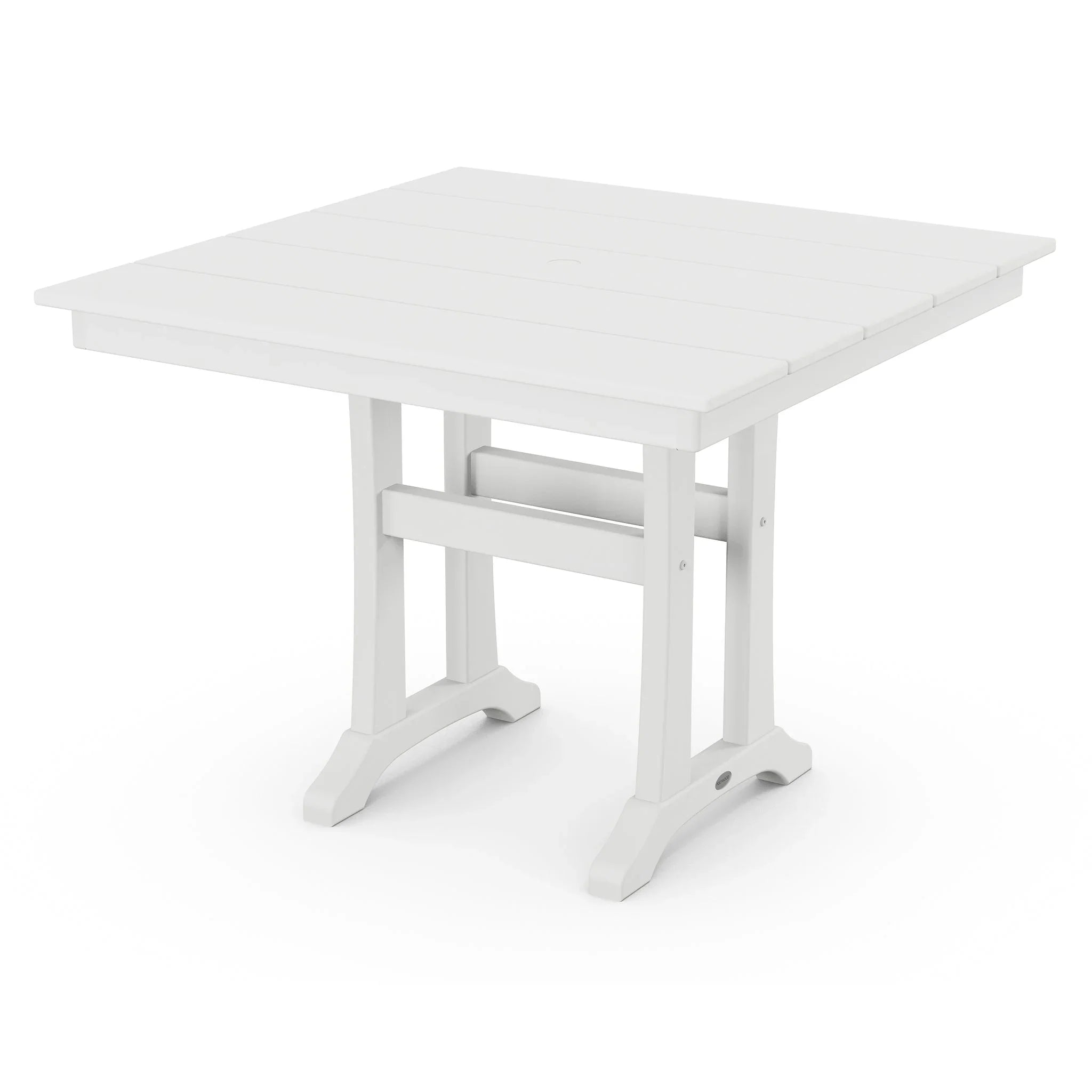 POLYWOOD Farmhouse Trestle 37" Square Dining Table 6