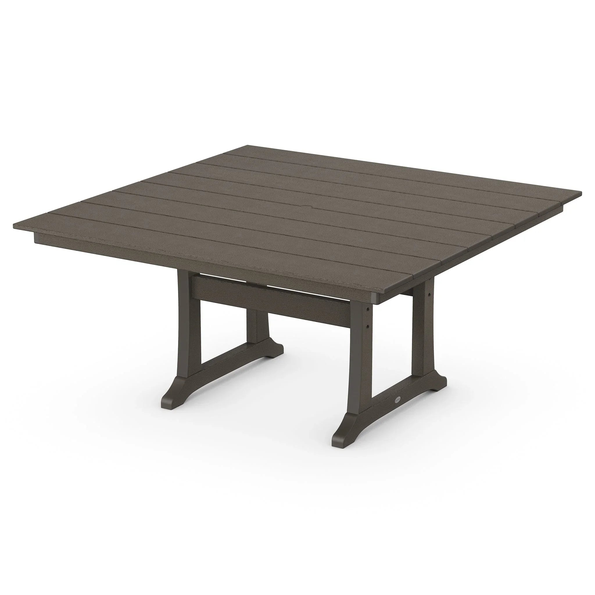 POLYWOOD Farmhouse Trestle 59" Square Dining Table 8