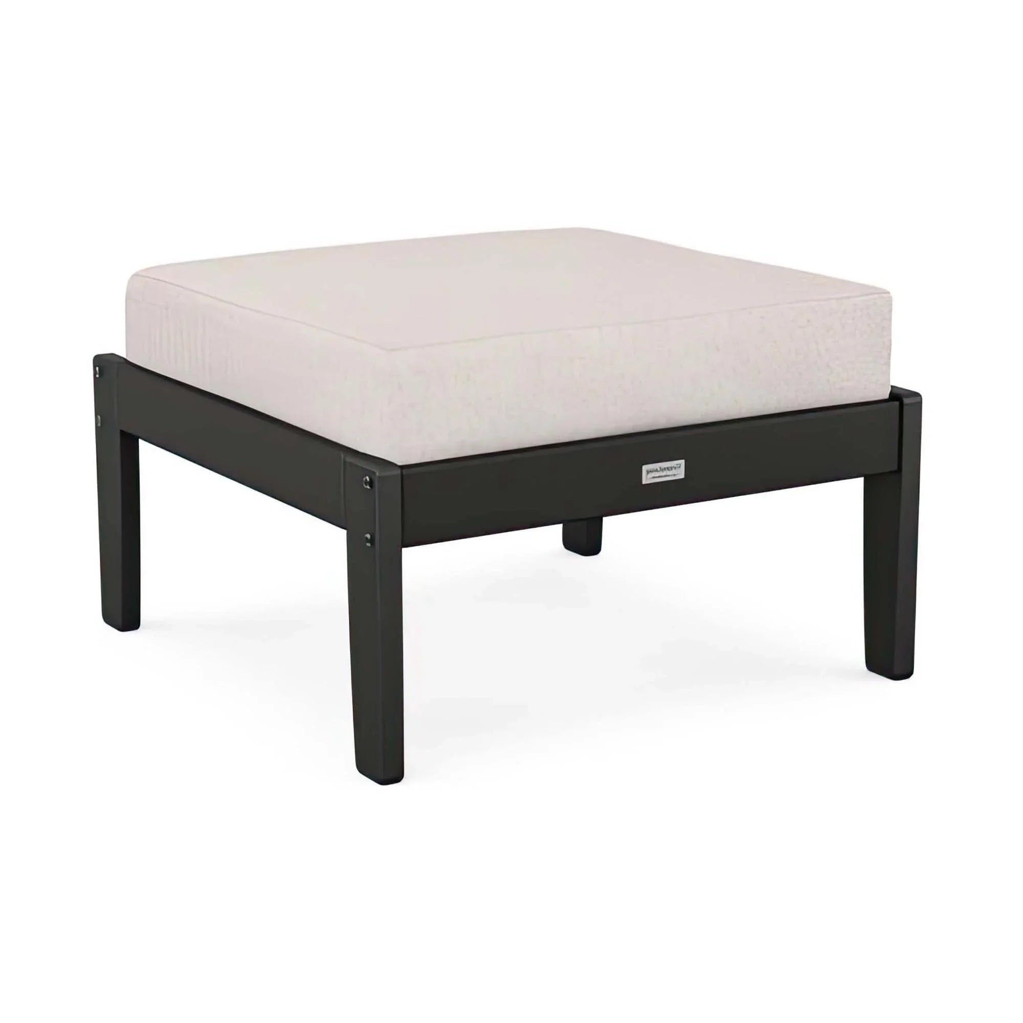 POLYWOOD Country Living Cottage Deep Seating Ottoman - Black