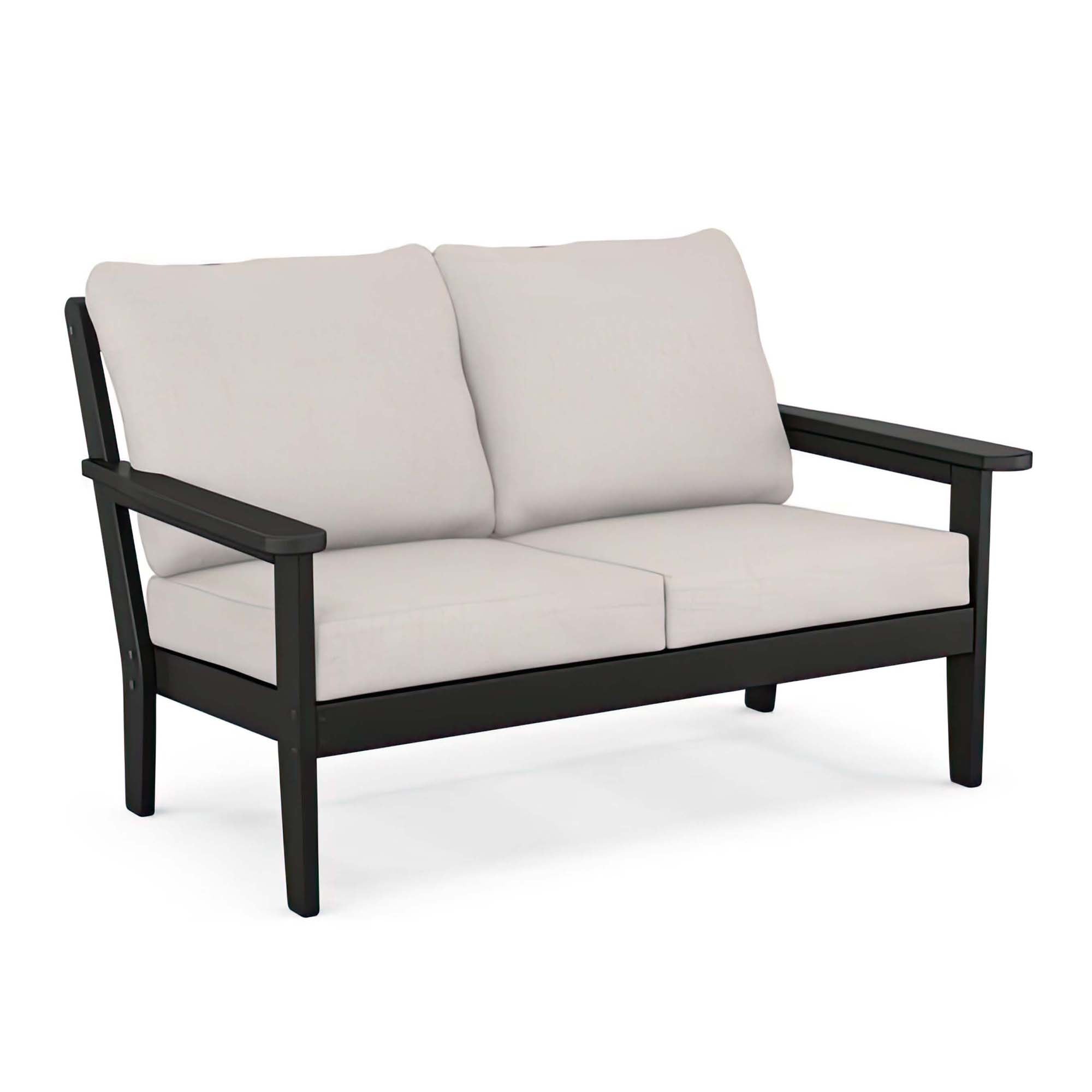 POLYWOOD Country Living Cottage Deep Seating Loveseat - Black