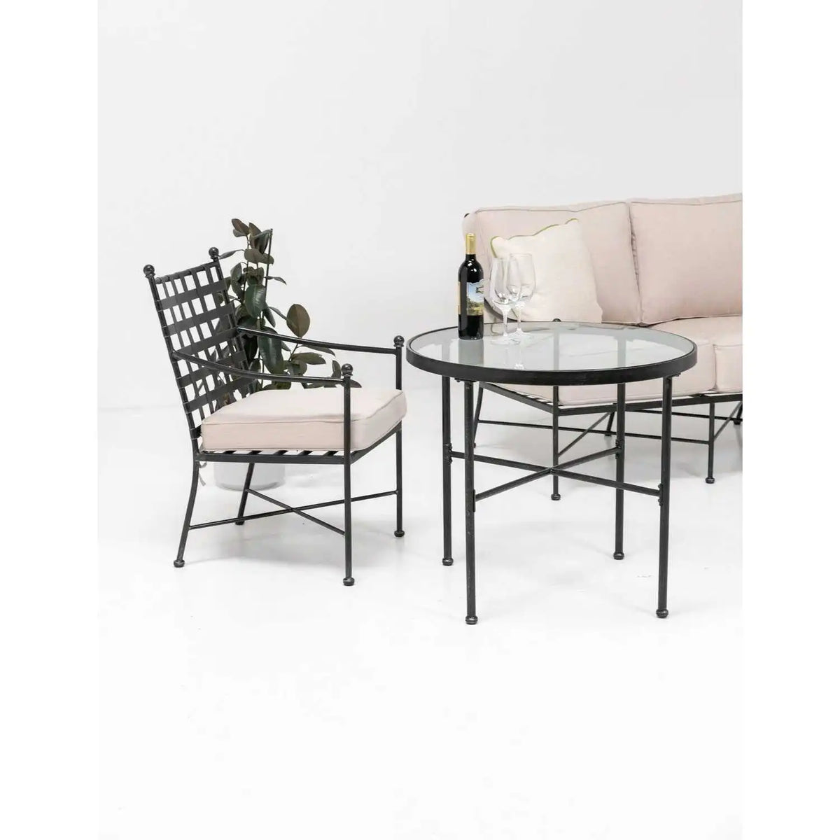 Provence 32" Round Wrought Iron Bistro Table SW3201-BT by Sunset West 3