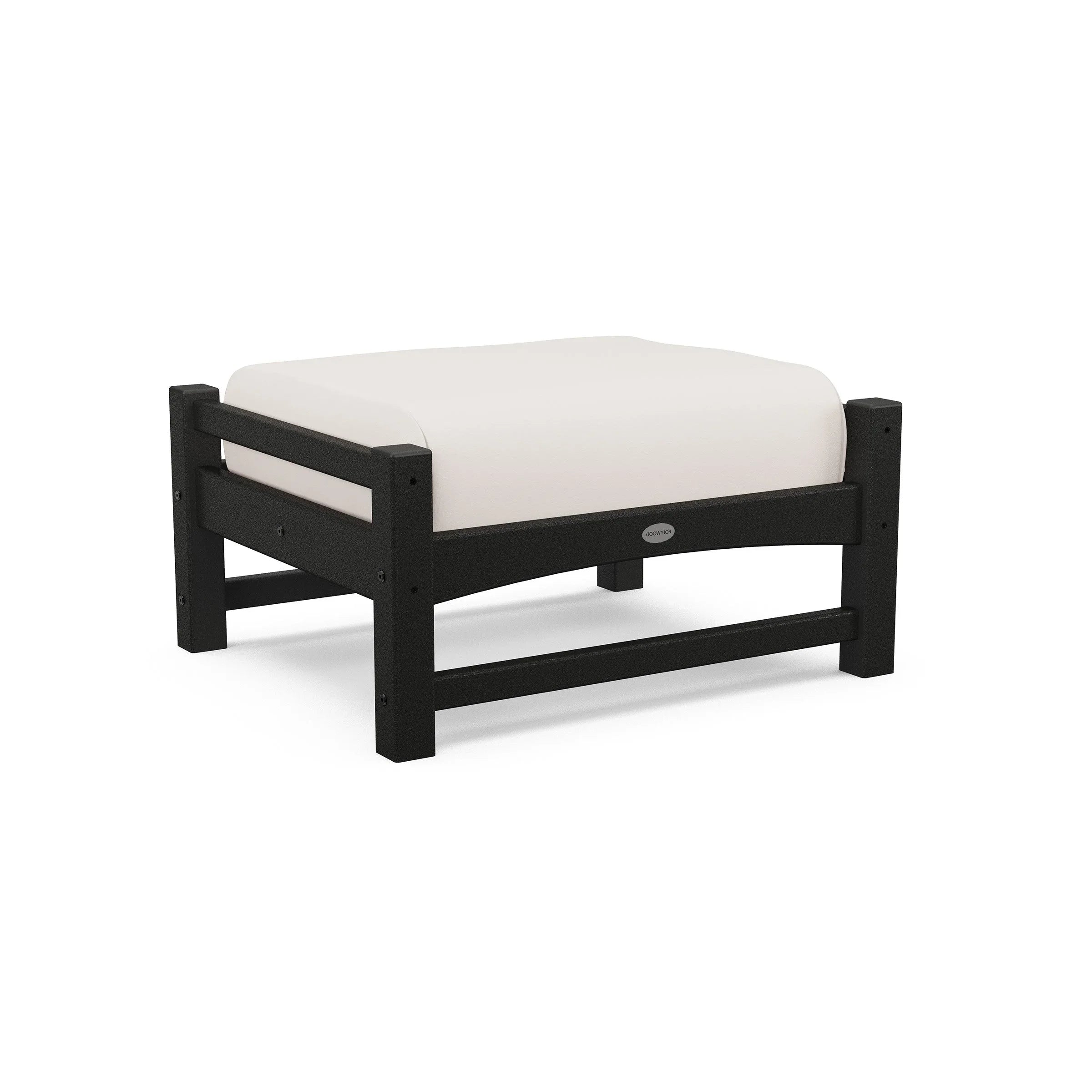 POLYWOOD Club Deep Seating Ottoman - Black