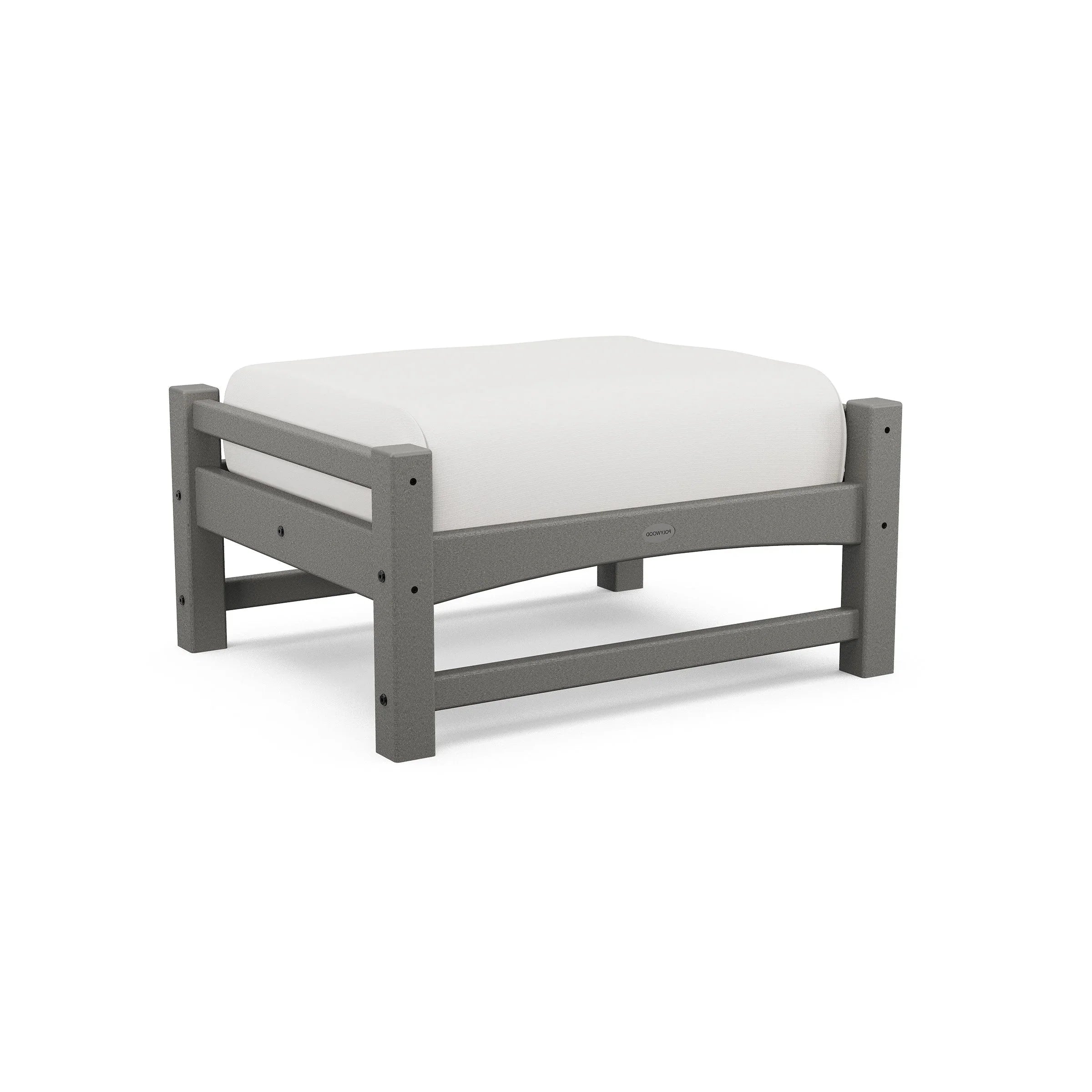POLYWOOD Club Deep Seating Ottoman - Slate Grey