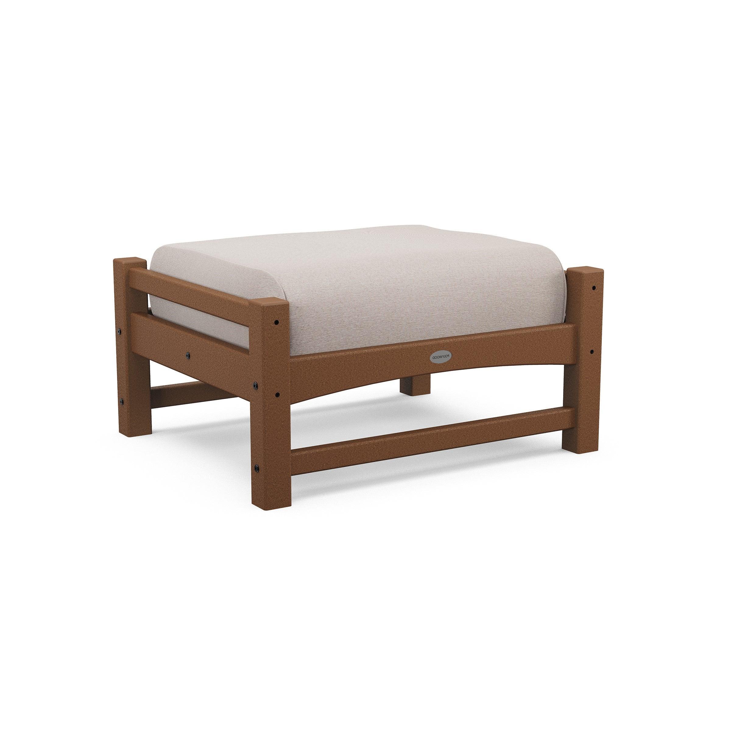 POLYWOOD Club Deep Seating Ottoman - Teak