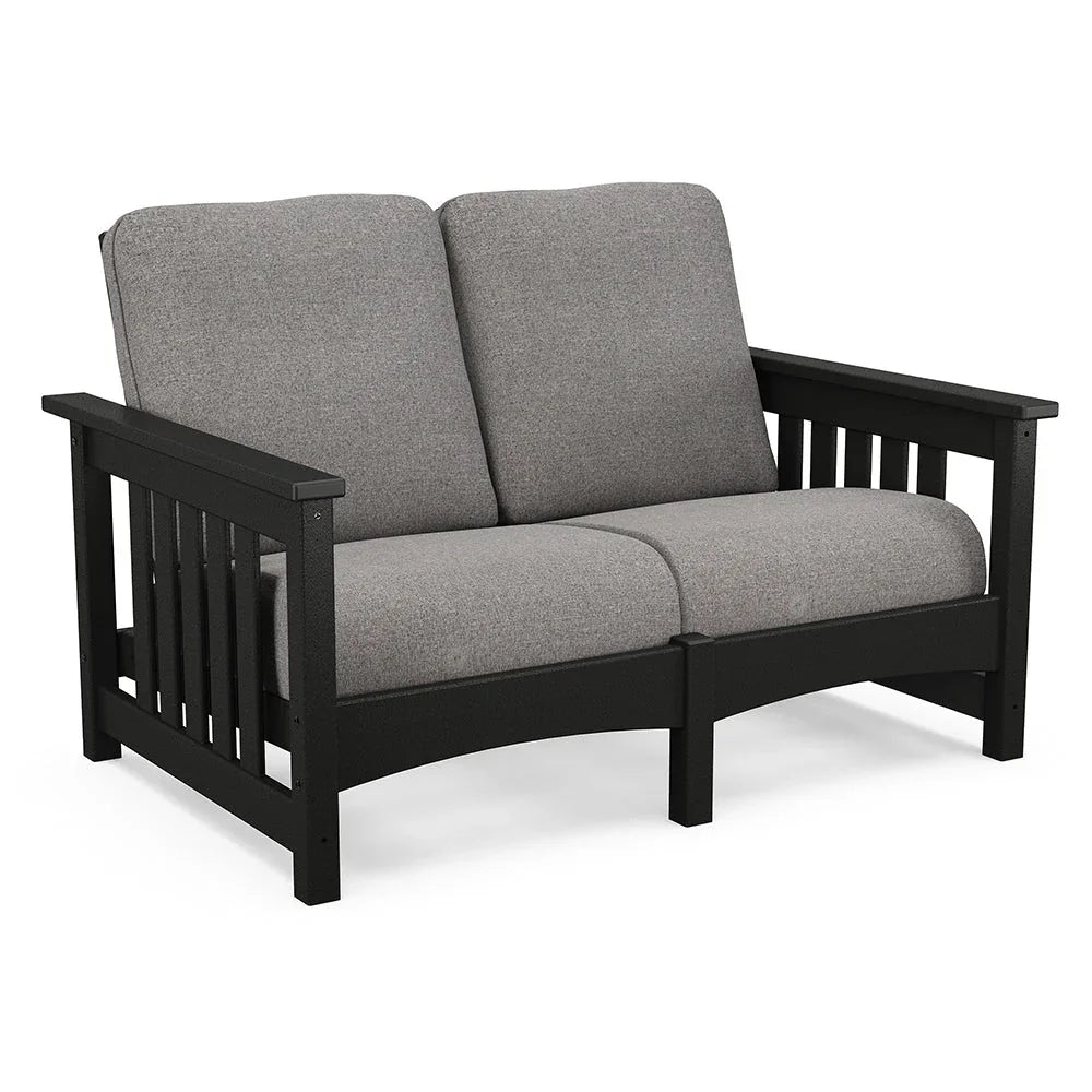 Mission Deep Seating Loveseat Settee - Black