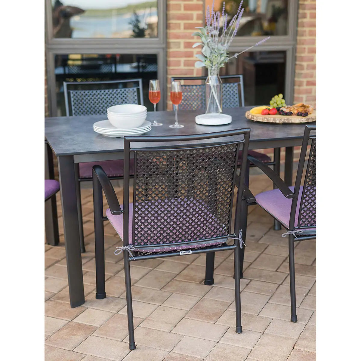 Reno Wrought Iron Arm Chair - Set Of 6