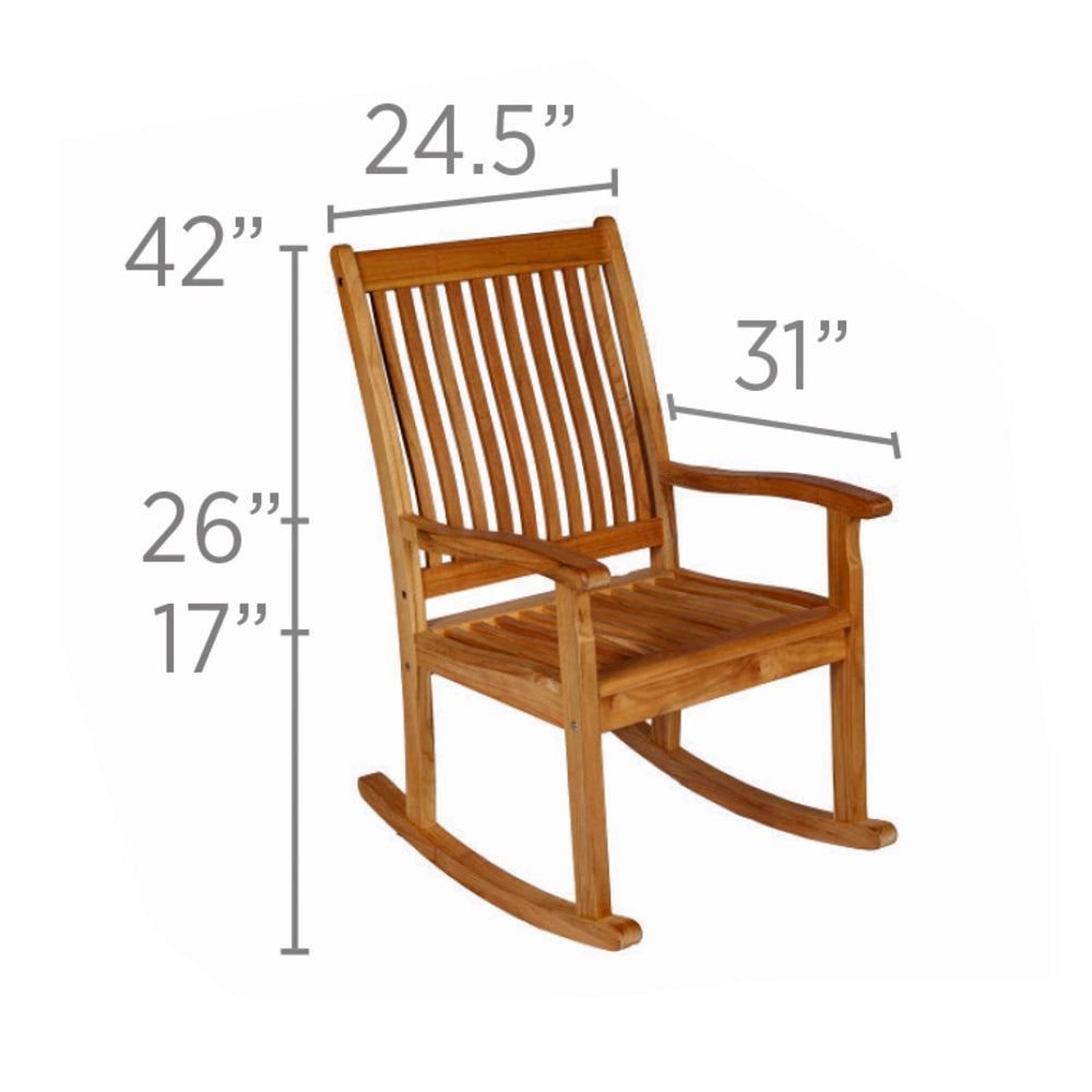 Royal Teak Highback Rocking Chair