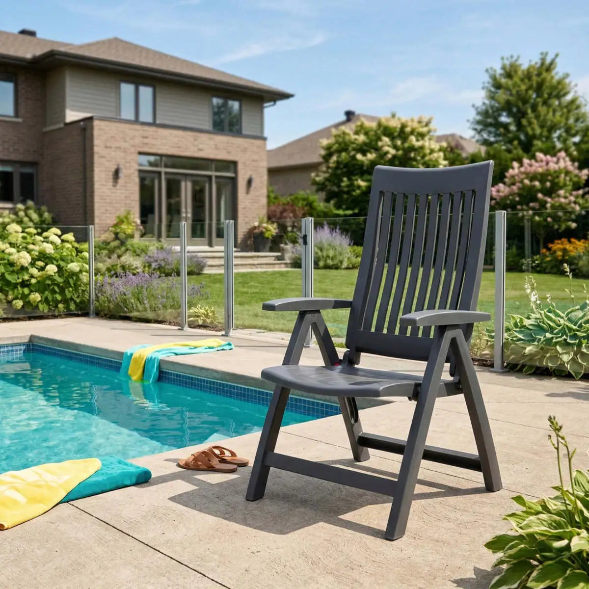 Roma Polymer Resin Multi Position Chair, Anthracite