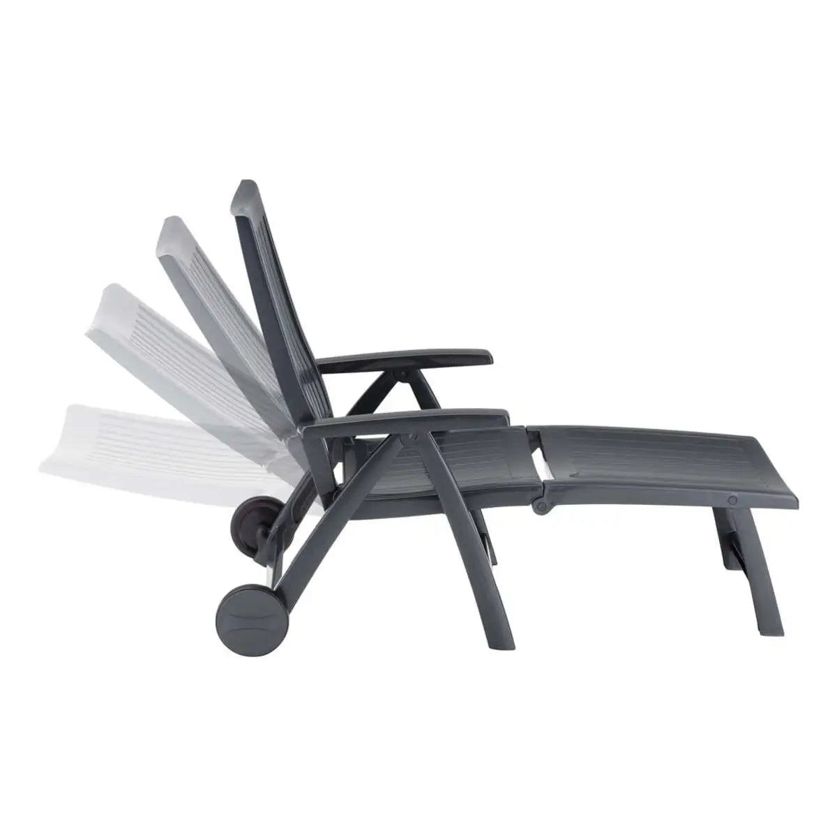 Roma Polymer Resin Multi-Position Lounger, Anthracite