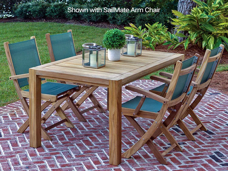 Comfort 35" x 63" Rectangular Dining Table with Umbrella Hole