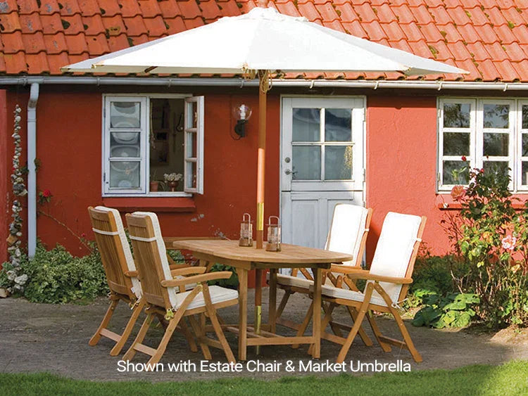Family 35" x 60-78" Oval Extension Table with Umbrella Hole