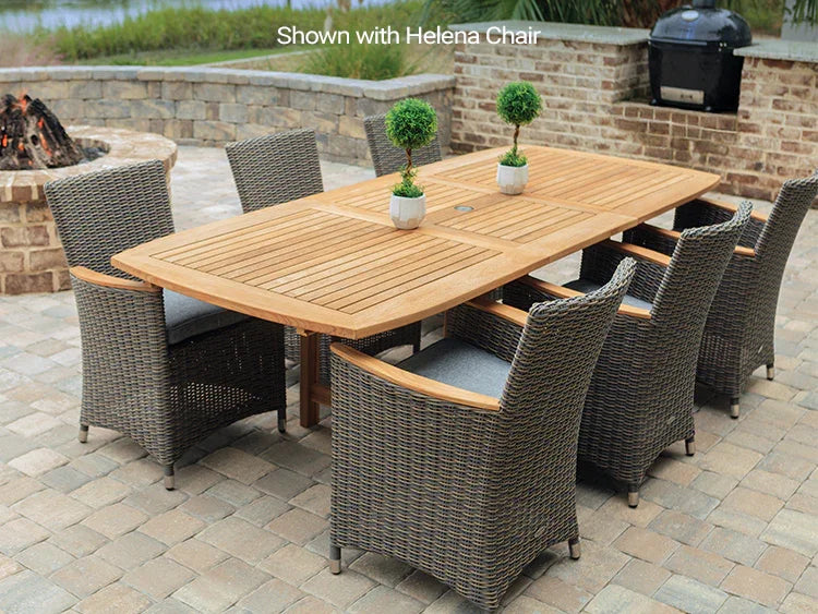 Family 39" x 72-96" Rectangular Extension Table with Umbrella Hole