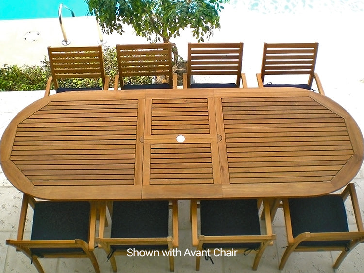 Family 44" x 96-120" Oval Extension Table with Umbrella Hole