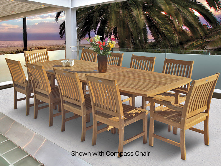 Family 44" x 96-120" Rectangular Extension Table with Umbrella Hole