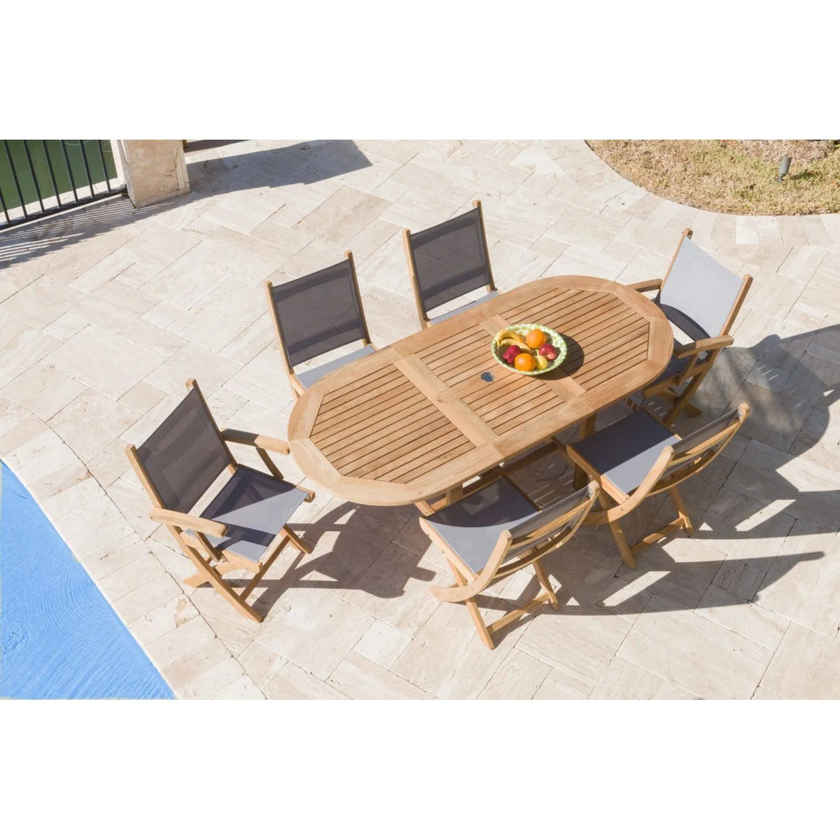 Royal Teak Sailmate Sling Folding Dining Side Chair 14