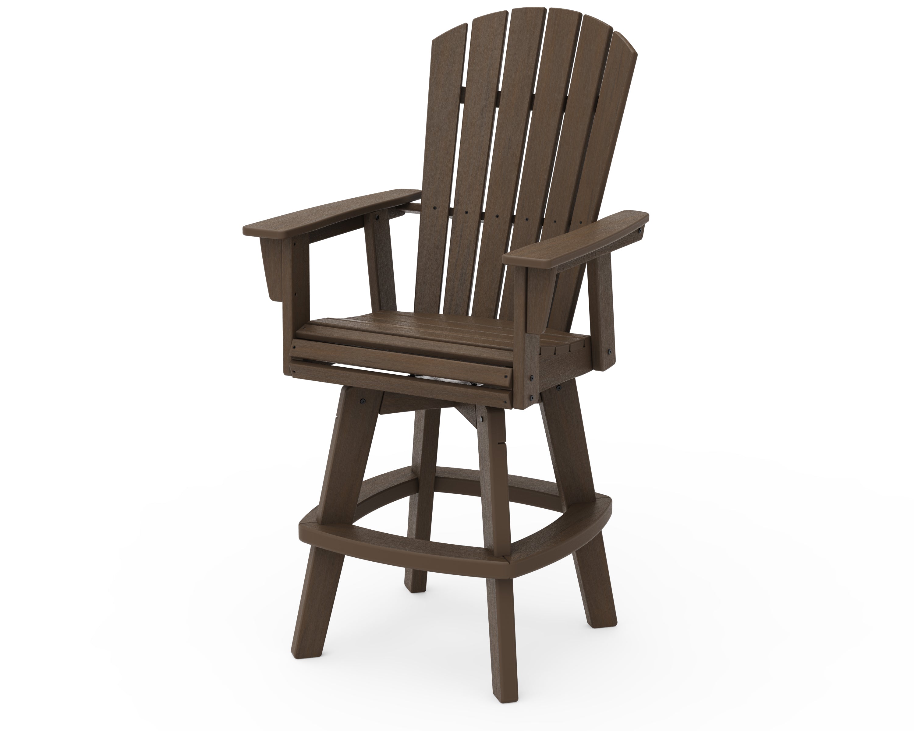 Nautical Curveback Adirondack Swivel Bar Arm Chair