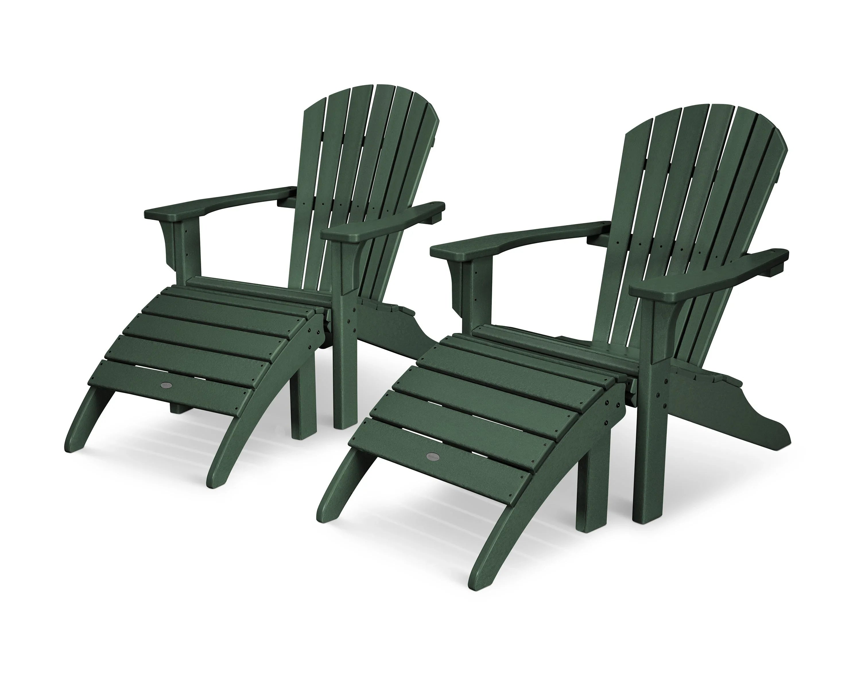Seashell Adirondack Set with Ottomans 2