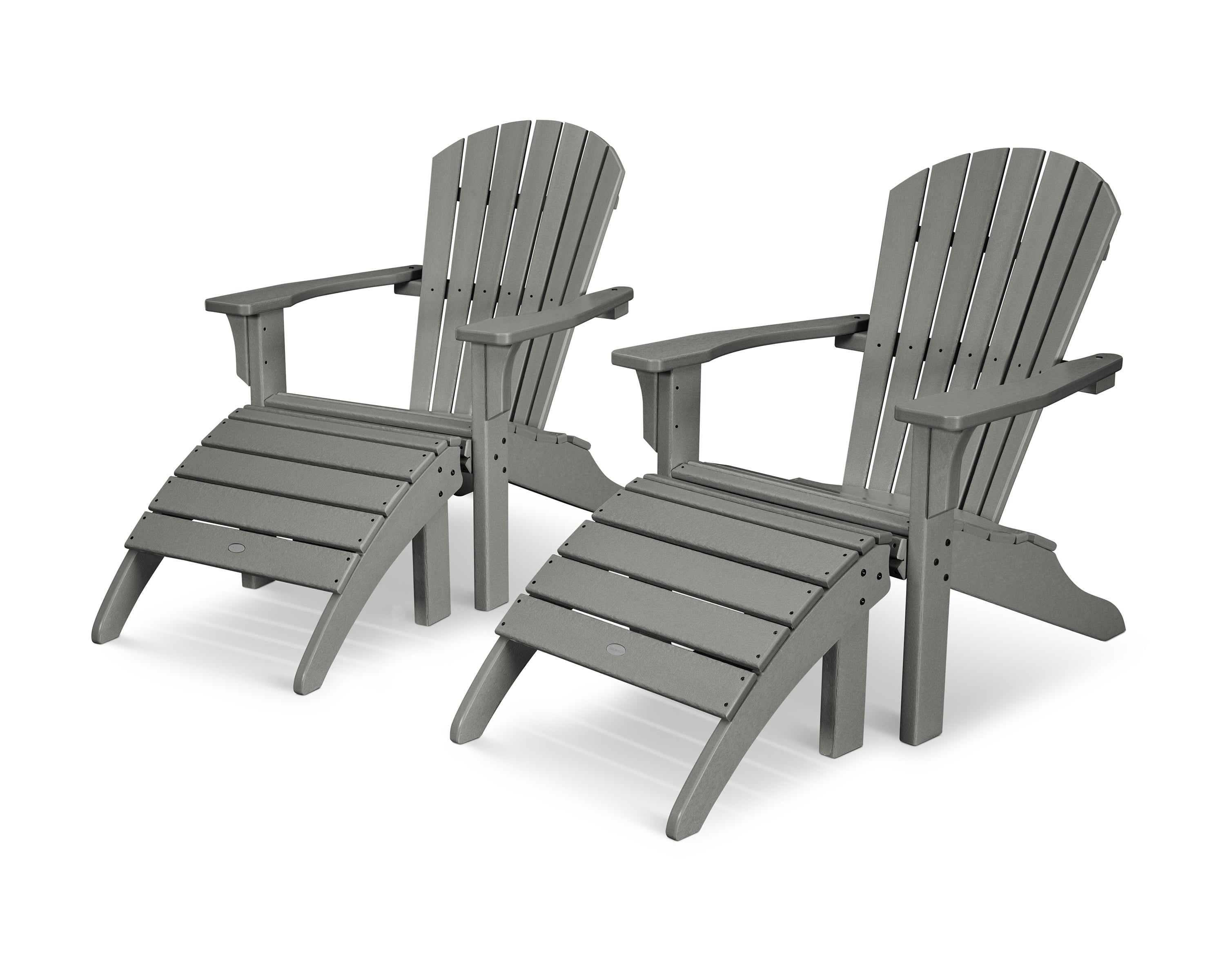 Seashell Adirondack Set with Ottomans 1