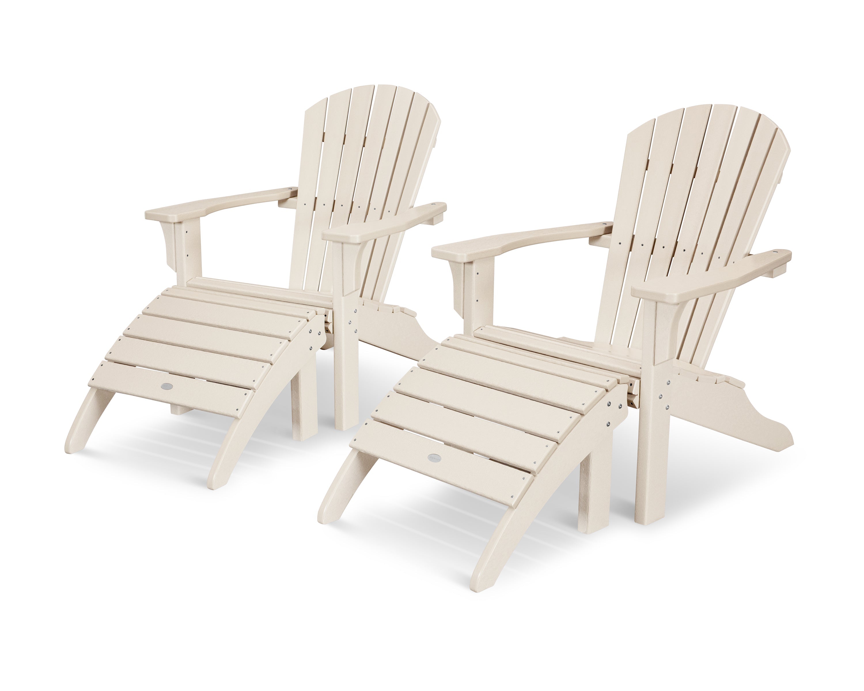 Seashell Adirondack Set with Ottomans 5