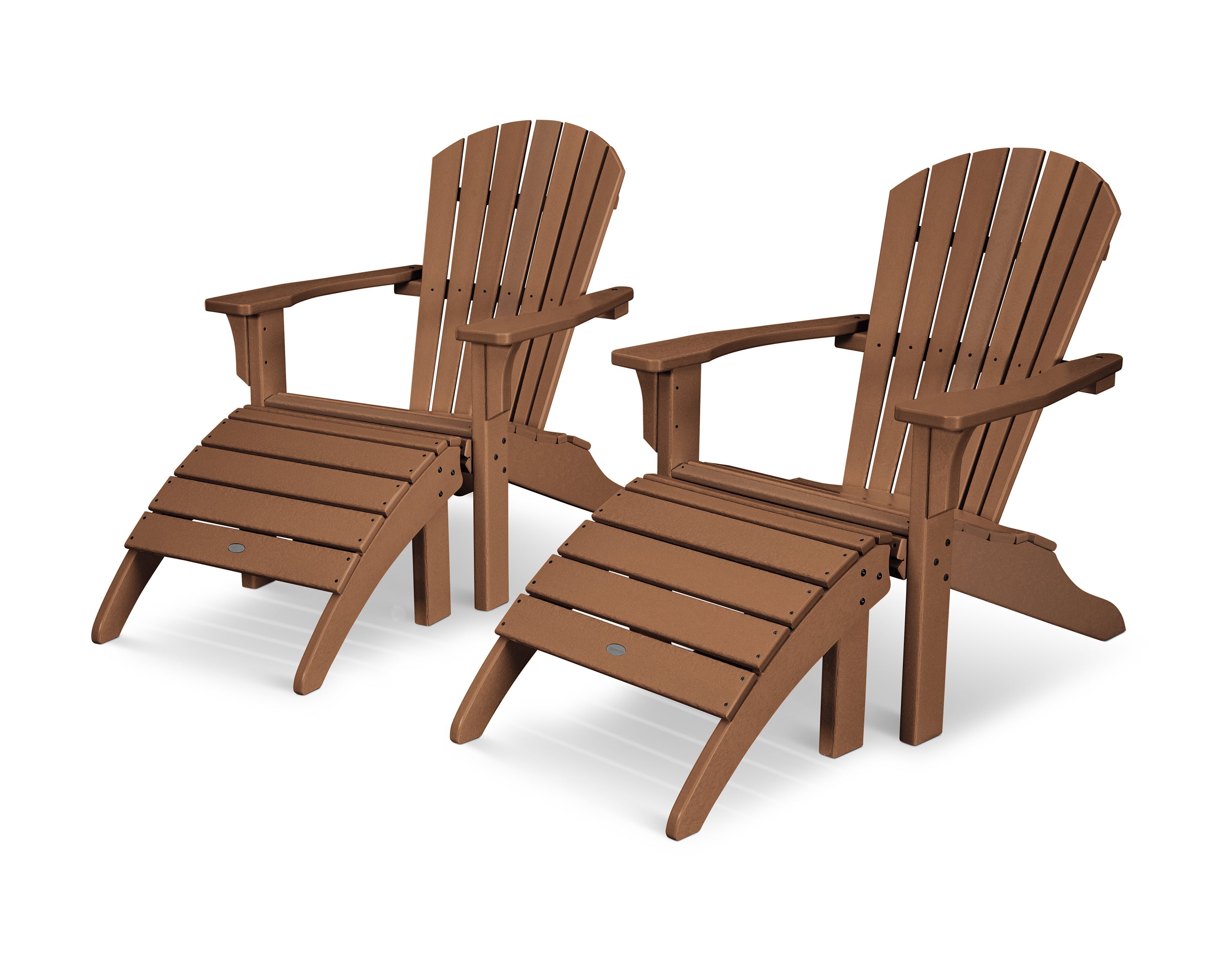 Seashell Adirondack Set with Ottomans 4