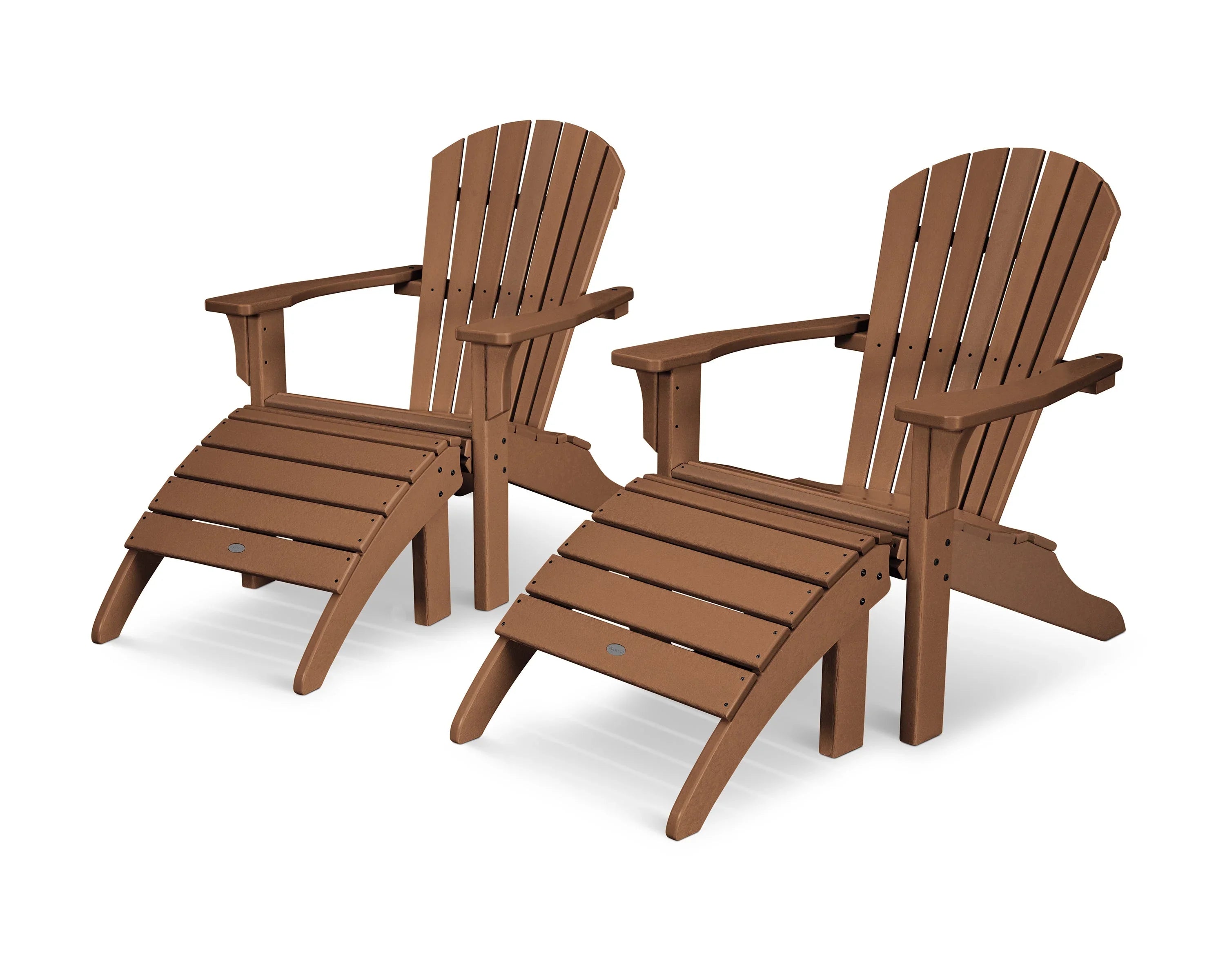 Seashell Adirondack Set with Ottomans 4