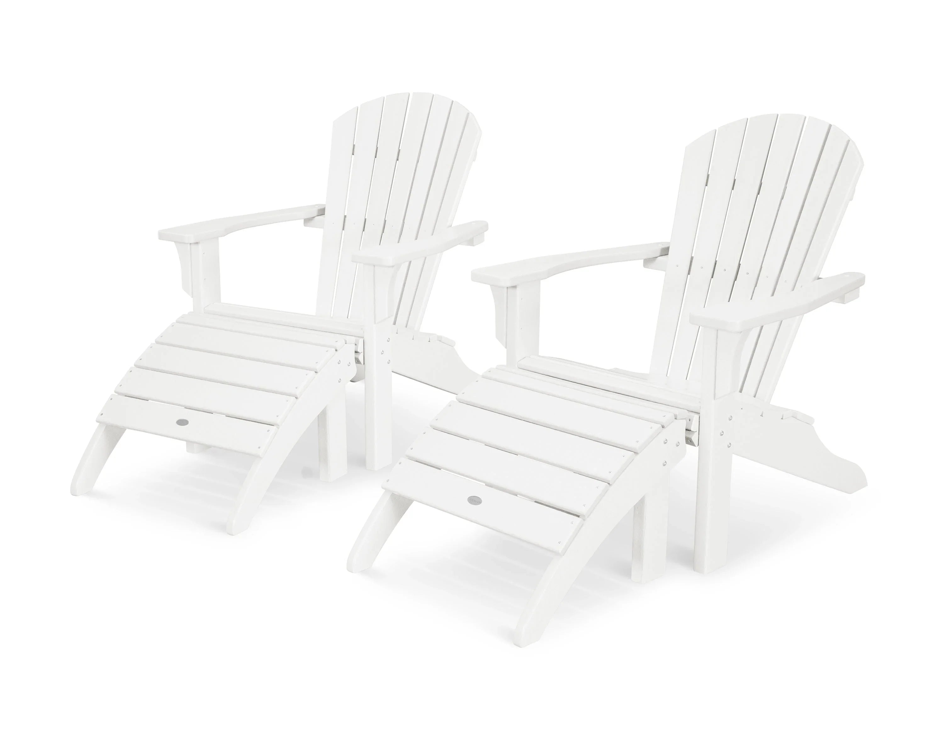 Seashell Adirondack Set with Ottomans 6