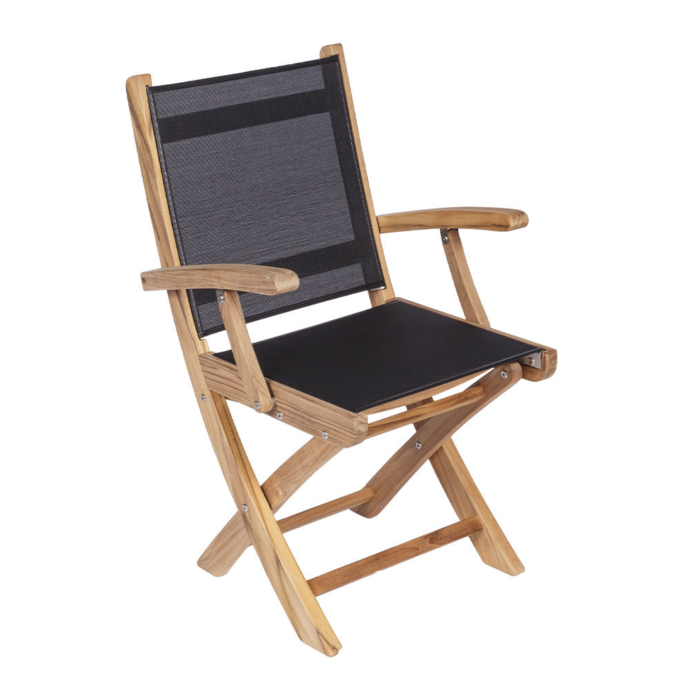 Royal Teak Sailmate Sling Folding Dining Arm Chair