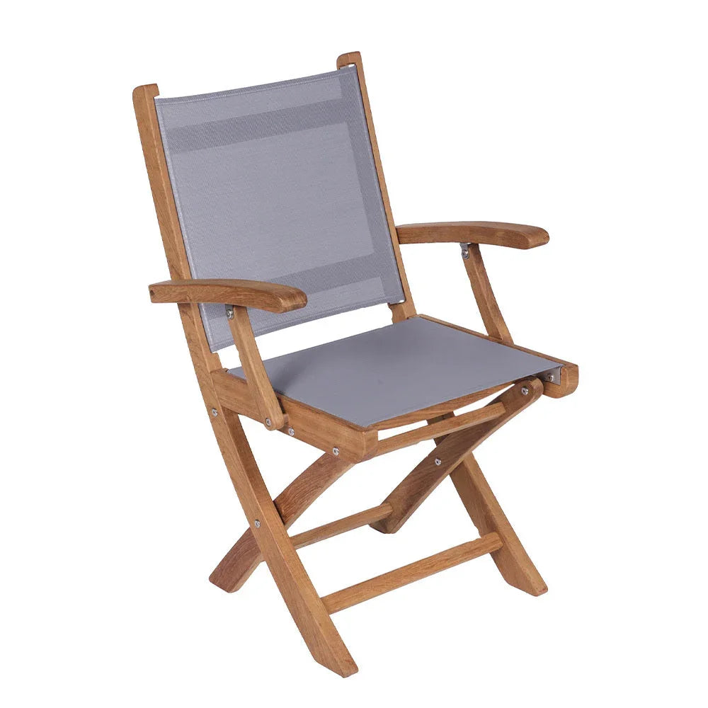 Royal Teak Sailmate Sling Folding Dining Arm Chair