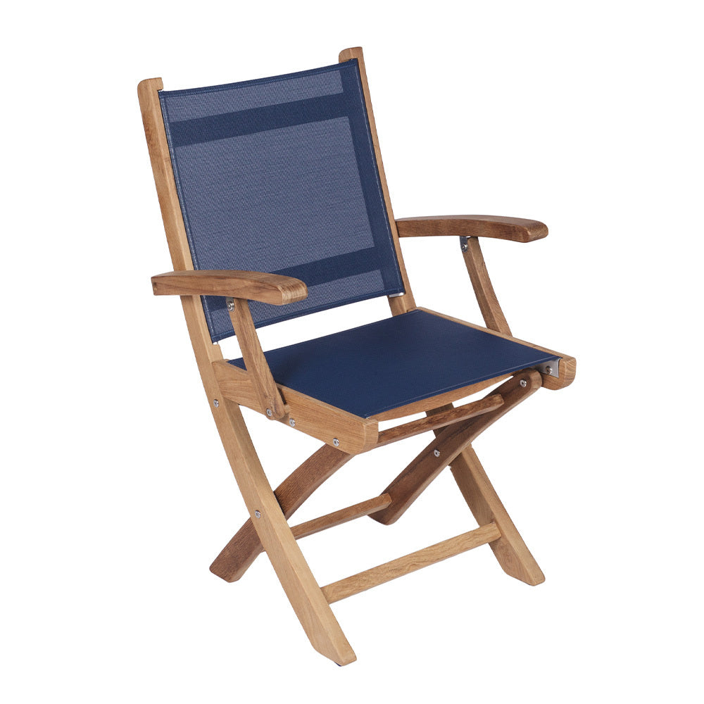 Royal Teak Sailmate Sling Folding Dining Arm Chair