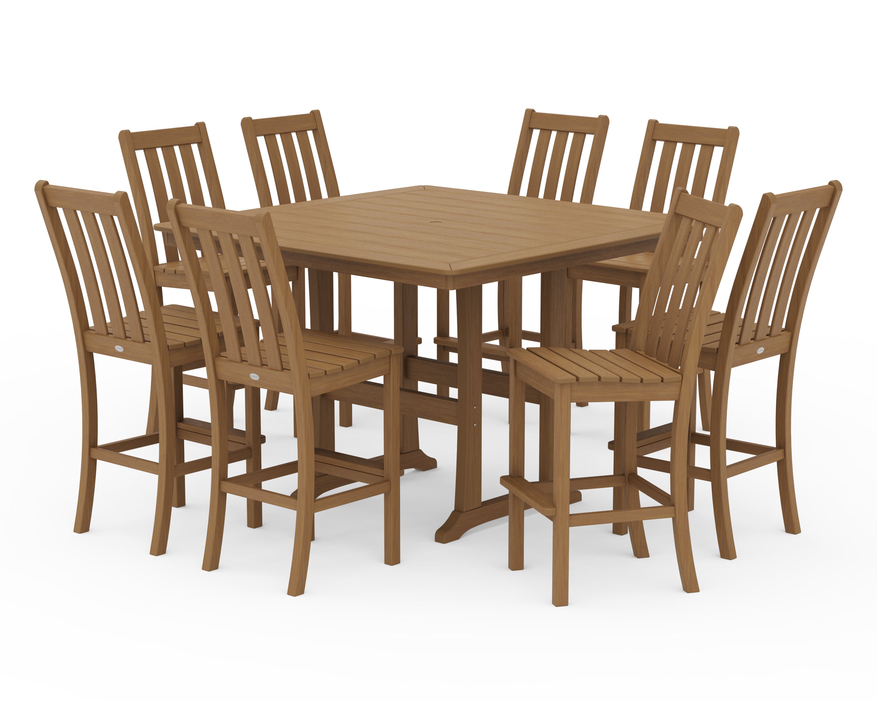 Vineyard 9-Piece Nautical Trestle Bar Set