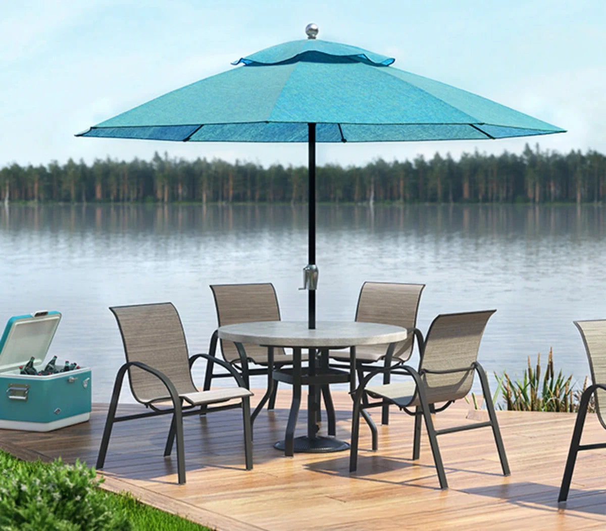 Stella Sling Aluminum High Back Dining Arm Chair 7A180