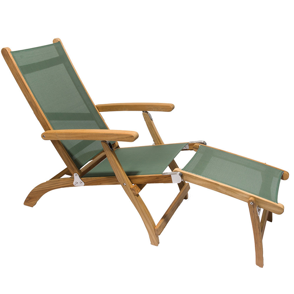 Royal Teak Steamer Folding Sling Chaise Lounge