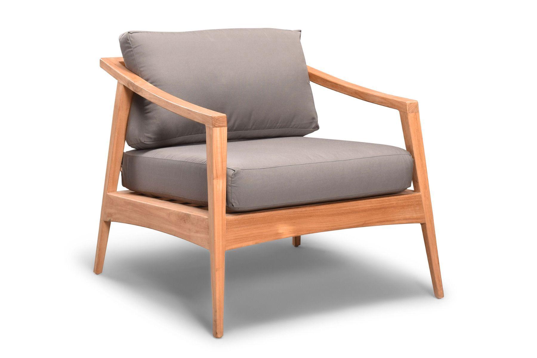Tango Teak Club Chair - Canvas Charcoal