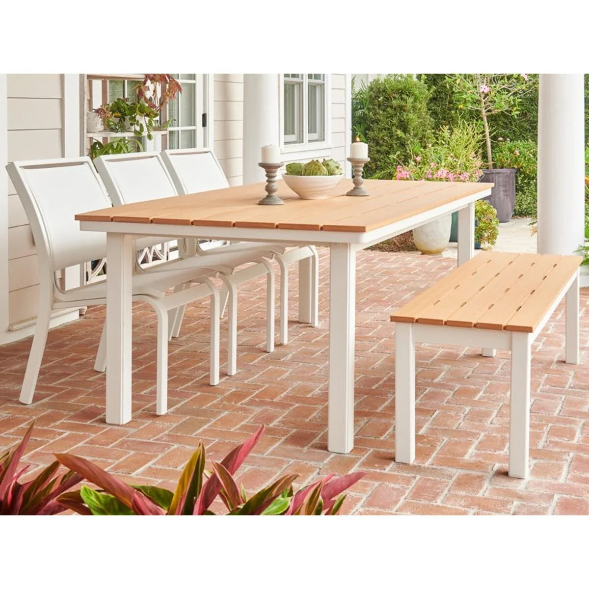 Telescope Casual 42" x 120" Rectangular MGP/Aluminum Extension Table with Umbrella Hole-6