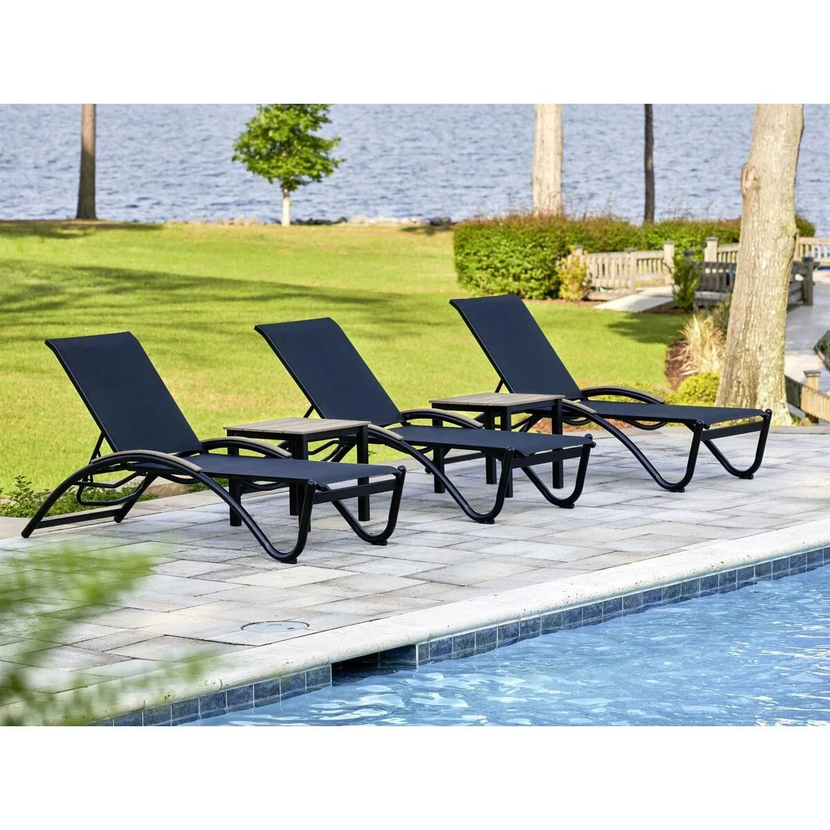 Telescope Casual Helios MGP/Aluminum Sling 4-Position Stacking Chaise Lounge (Set of 2)-7