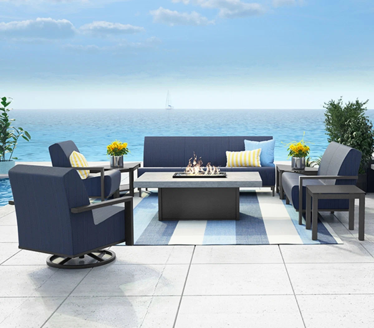 Timber 36" x 60" Rectangular Lounge Fire Table 893660XTMTT