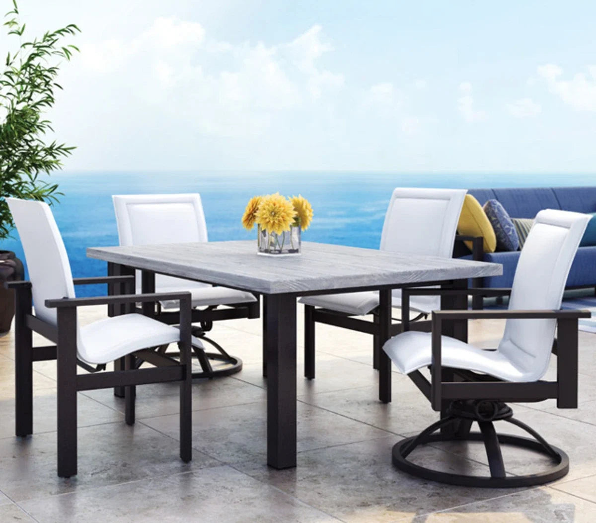 Timber 48" Square Balcony Table 2548SBTM by Homecrest (Optional Umbrella Hole)